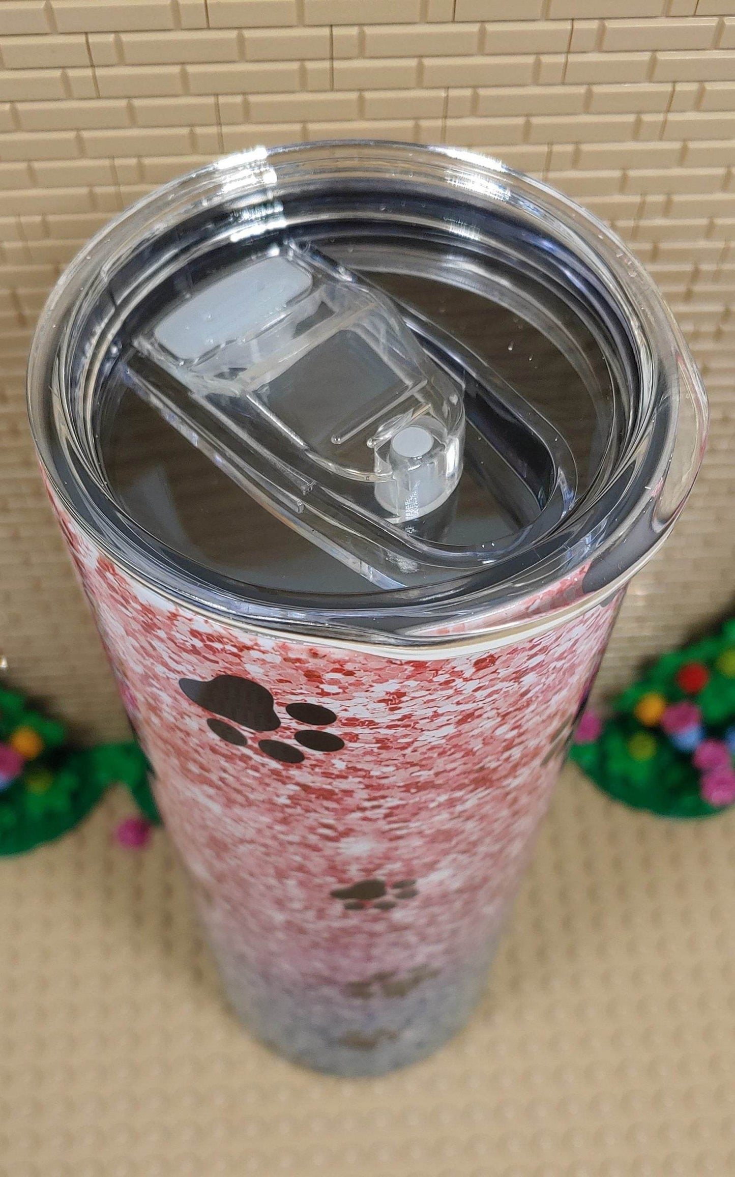 Paw Print Glittery Tumbler - Vegas Custom Creations