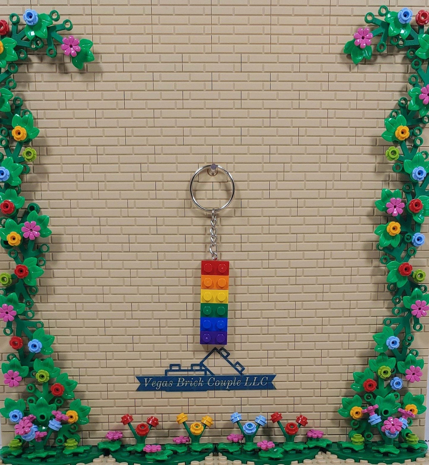 Lego® Plate Key Chain in Rainbow Colors - Vegas Custom Creations