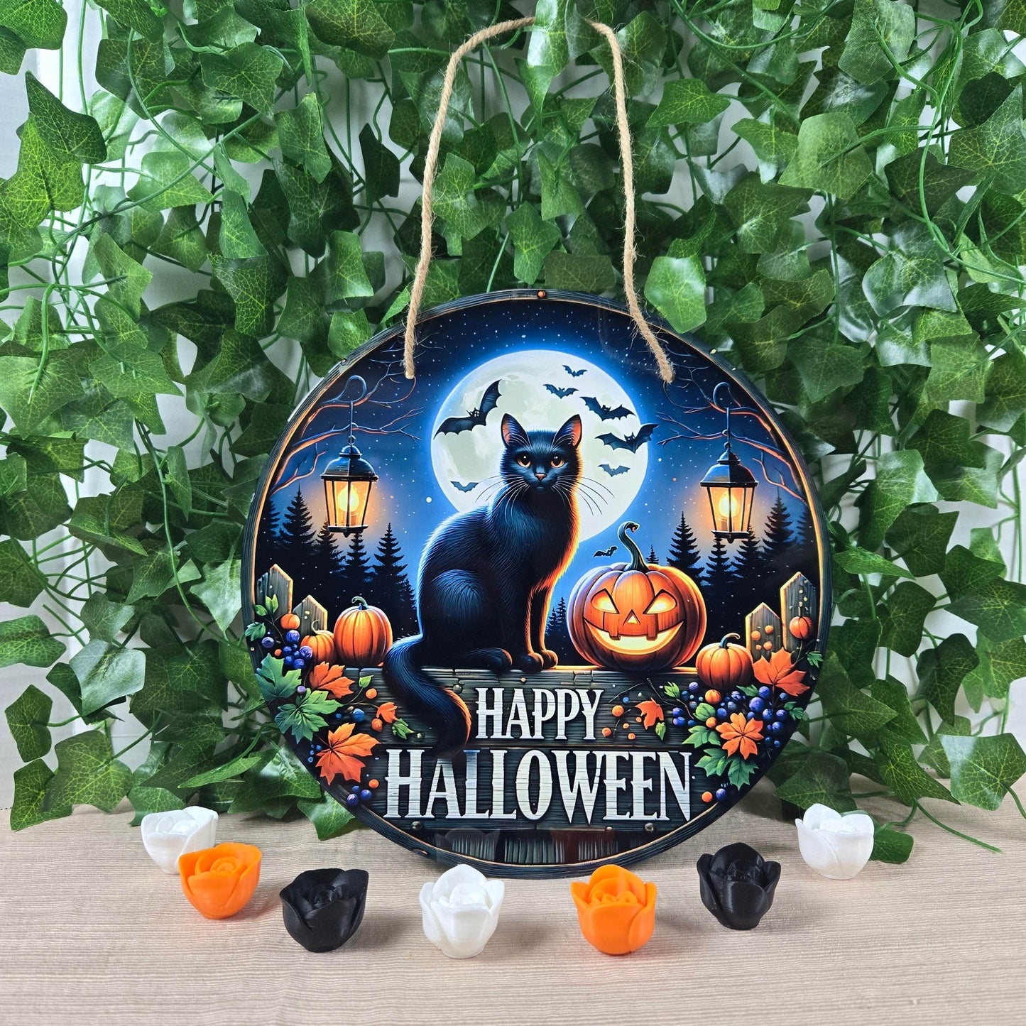 Round Frightfully Spooky Halloween Sign (Multiple Designs and Sizes Available) - Vegas Custom Creations