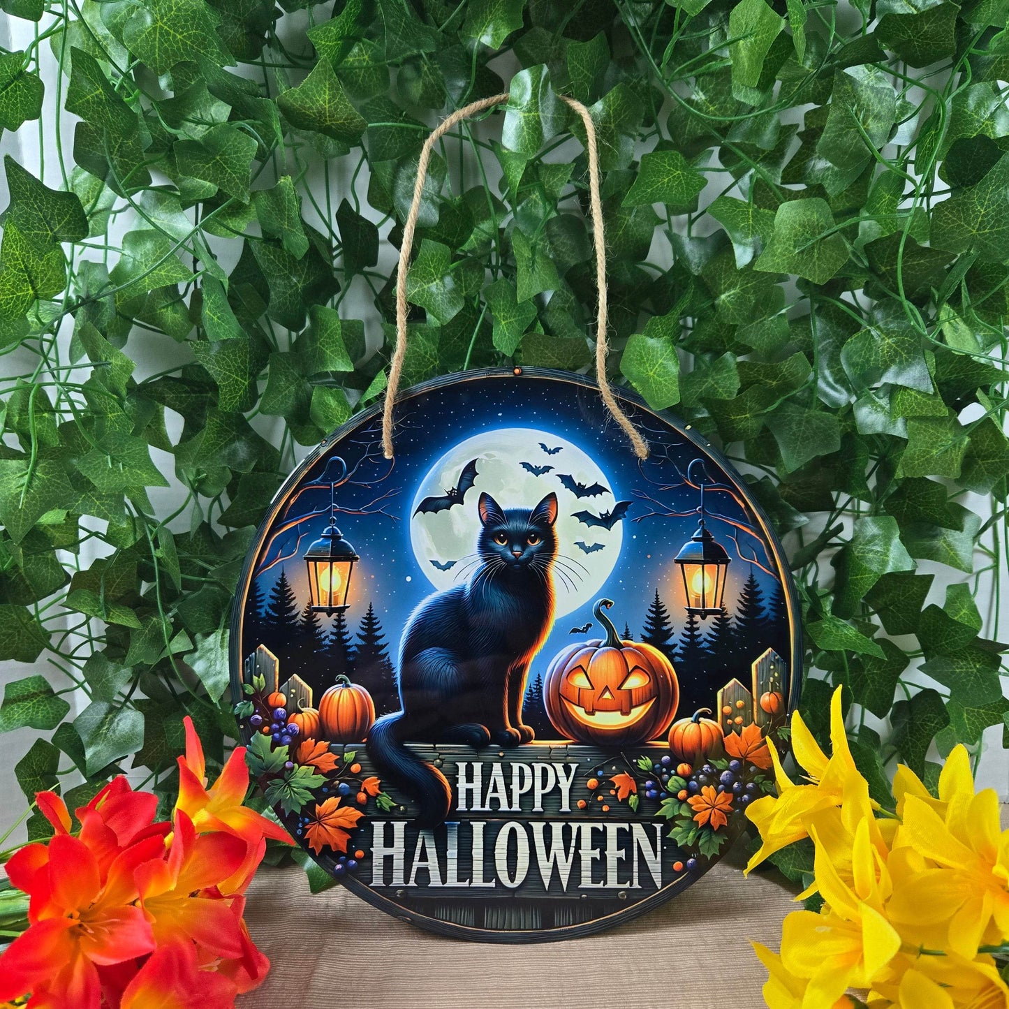 Round Frightfully Spooky Halloween Sign (Multiple Designs and Sizes Available) - Vegas Custom Creations