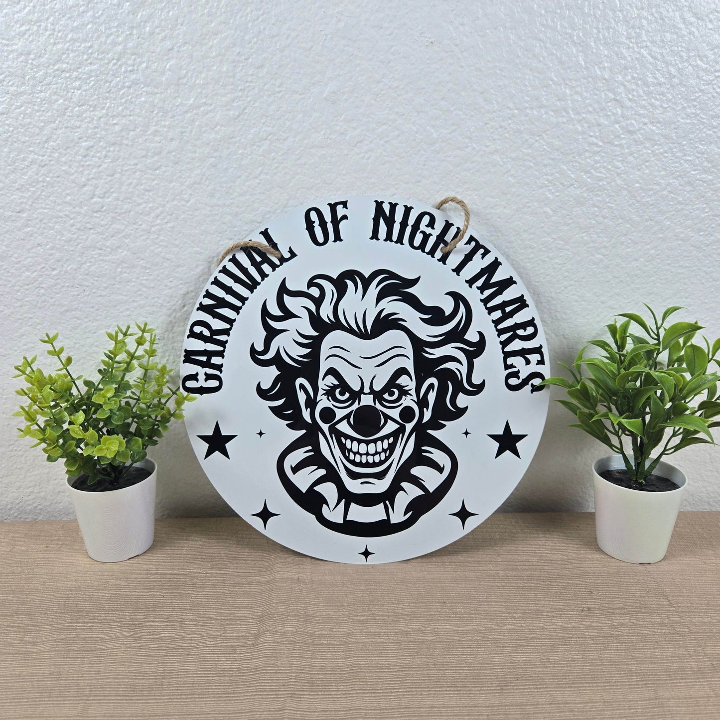 Round Halloween Horror Sign (Multiple Designs and Sizes Available) - Vegas Custom Creations