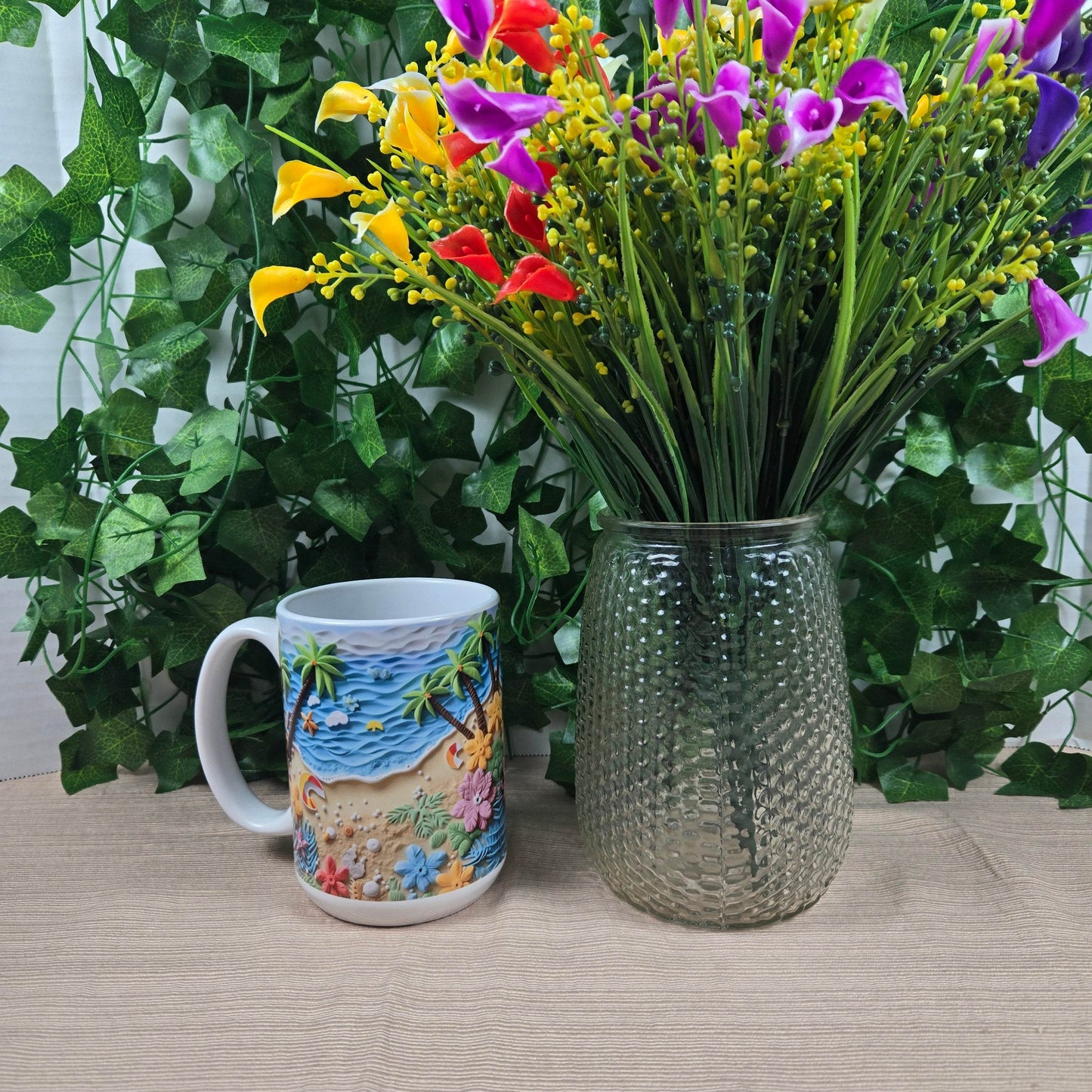 3D Beach Scene 11oz or 15oz Coffee Mug - Vegas Custom Creations
