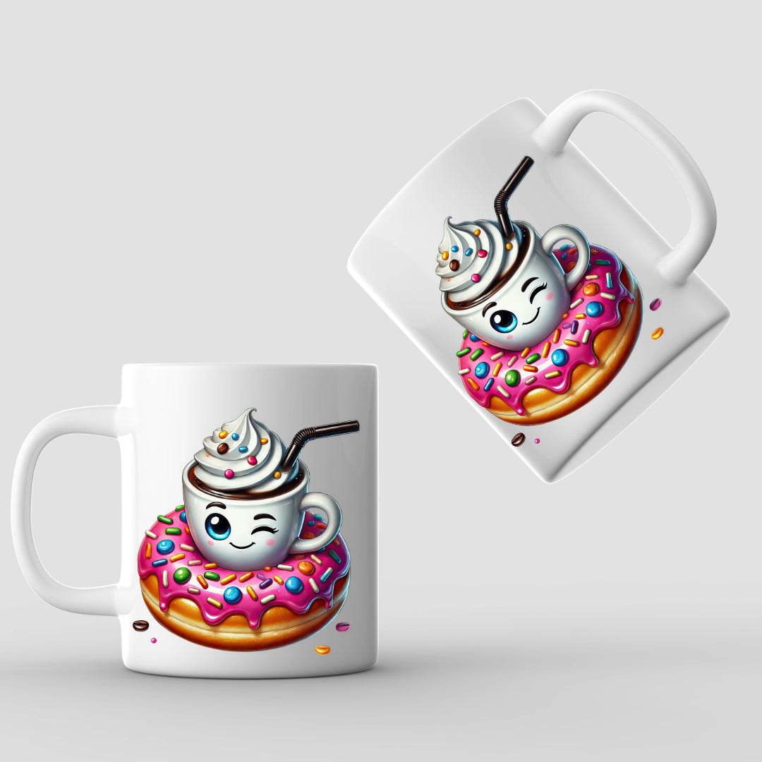 Hot Cocoa and Donut 11oz or 15oz Coffee Mug - Vegas Custom Creations