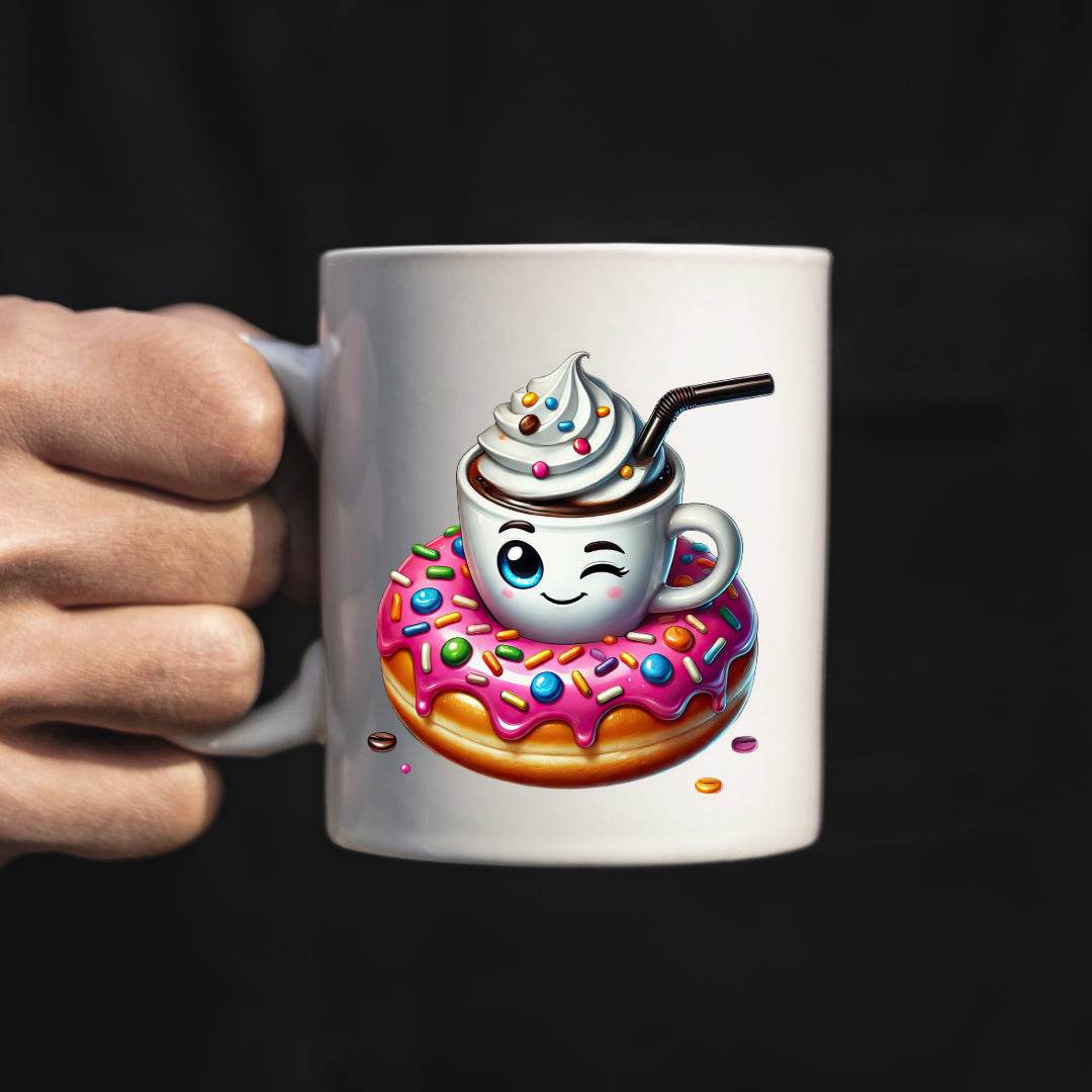 Hot Cocoa and Donut 11oz or 15oz Coffee Mug - Vegas Custom Creations