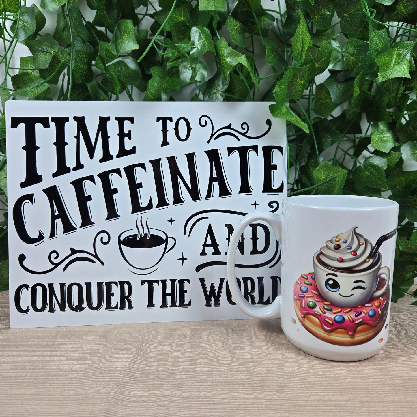 Hot Cocoa and Donut 11oz or 15oz Coffee Mug - Vegas Custom Creations