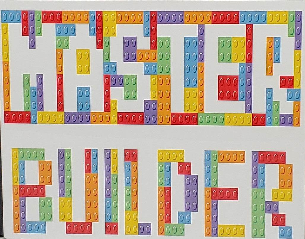 Master Builder Lego Themed Aluminum Sign 8x10 - Vegas Custom Creations