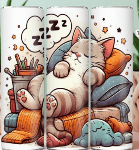Lazy Cat Tumbler - Vegas Custom Creations