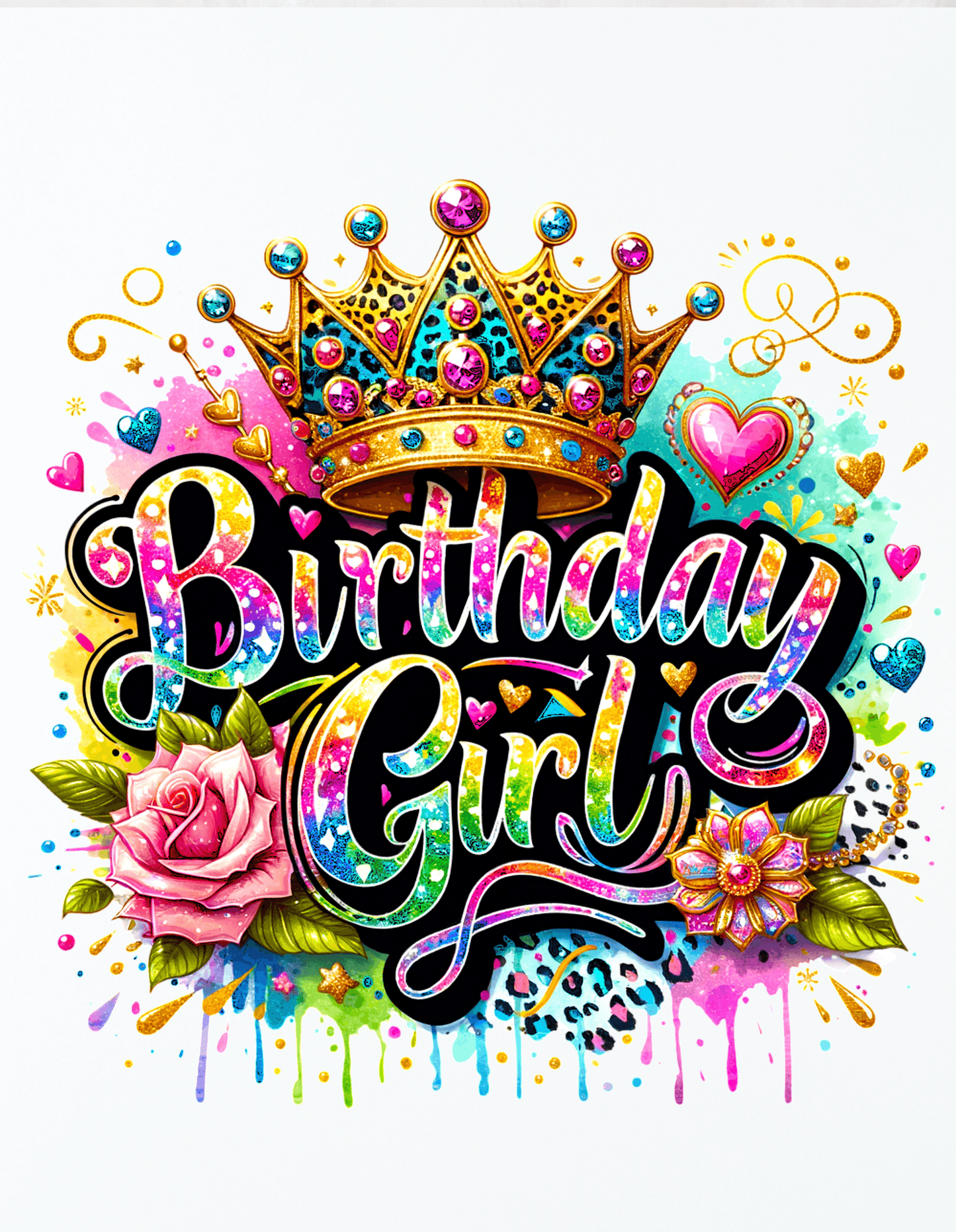 Very Colorful Birthday Girl Aluminum Sign 8x10 - Vegas Custom Creations
