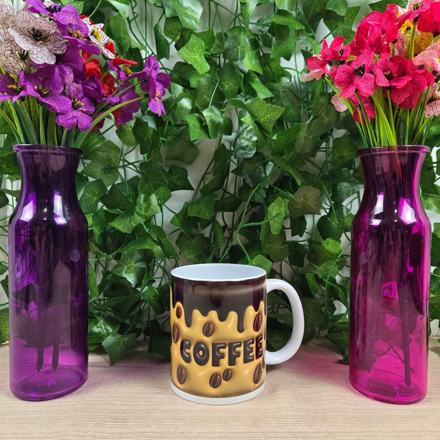 Inflated Coffee with Coffee Beans Mug - Vegas Custom Creations