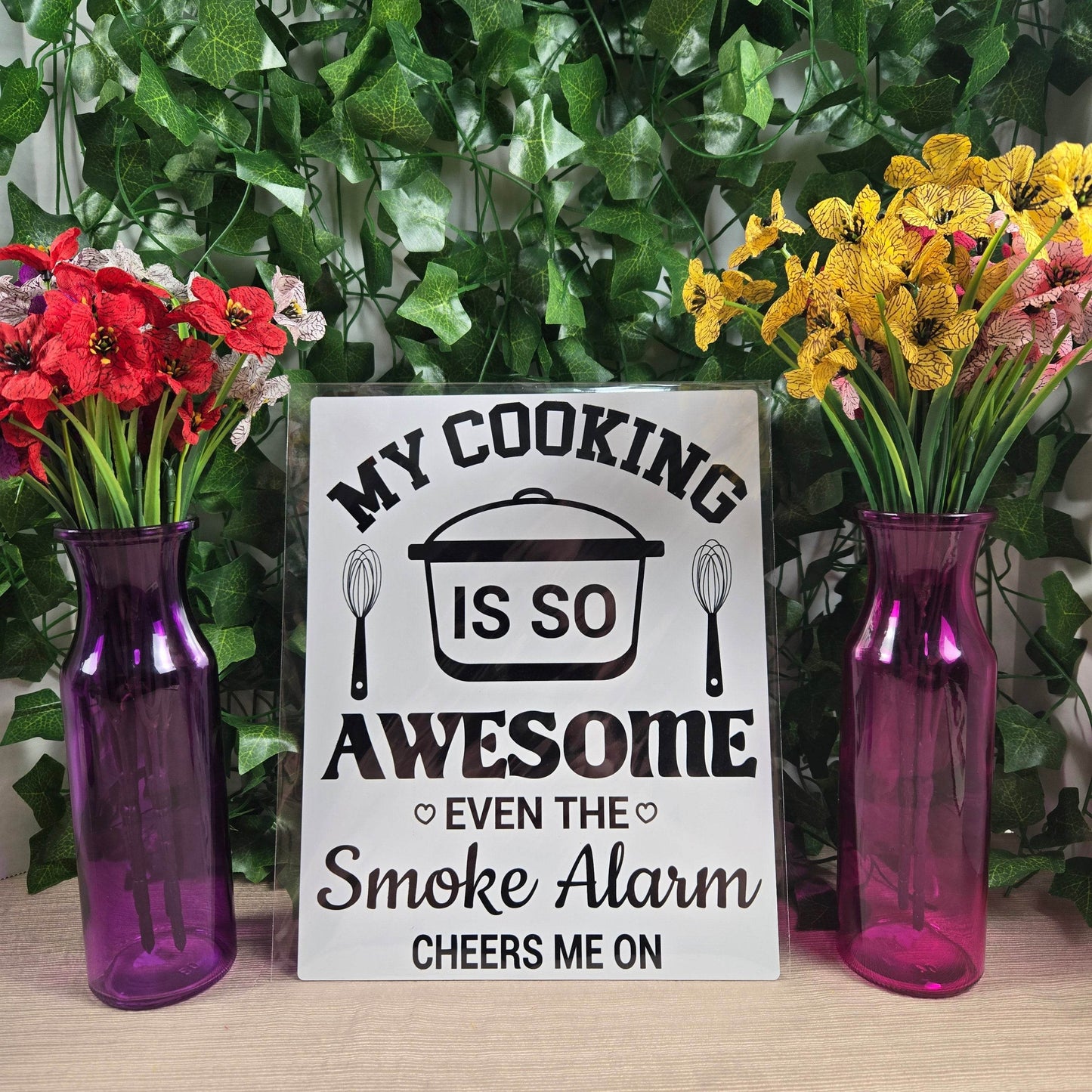 My Cooking is so Awesome even the Smoke Detector Cheers me on Aluminum Sign 8x10 - Vegas Custom Creations