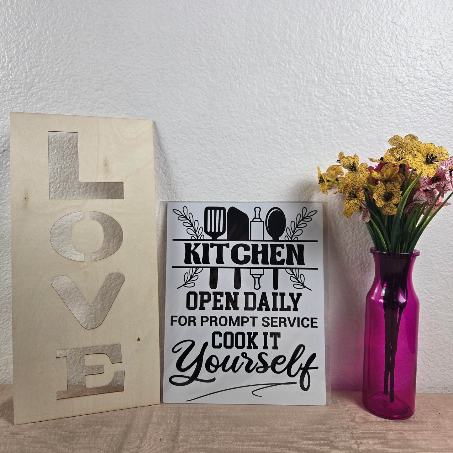 Kitchen Open Daily, for Prompt Service Cook it Yourself Aluminum Sign 8x10 - Vegas Custom Creations