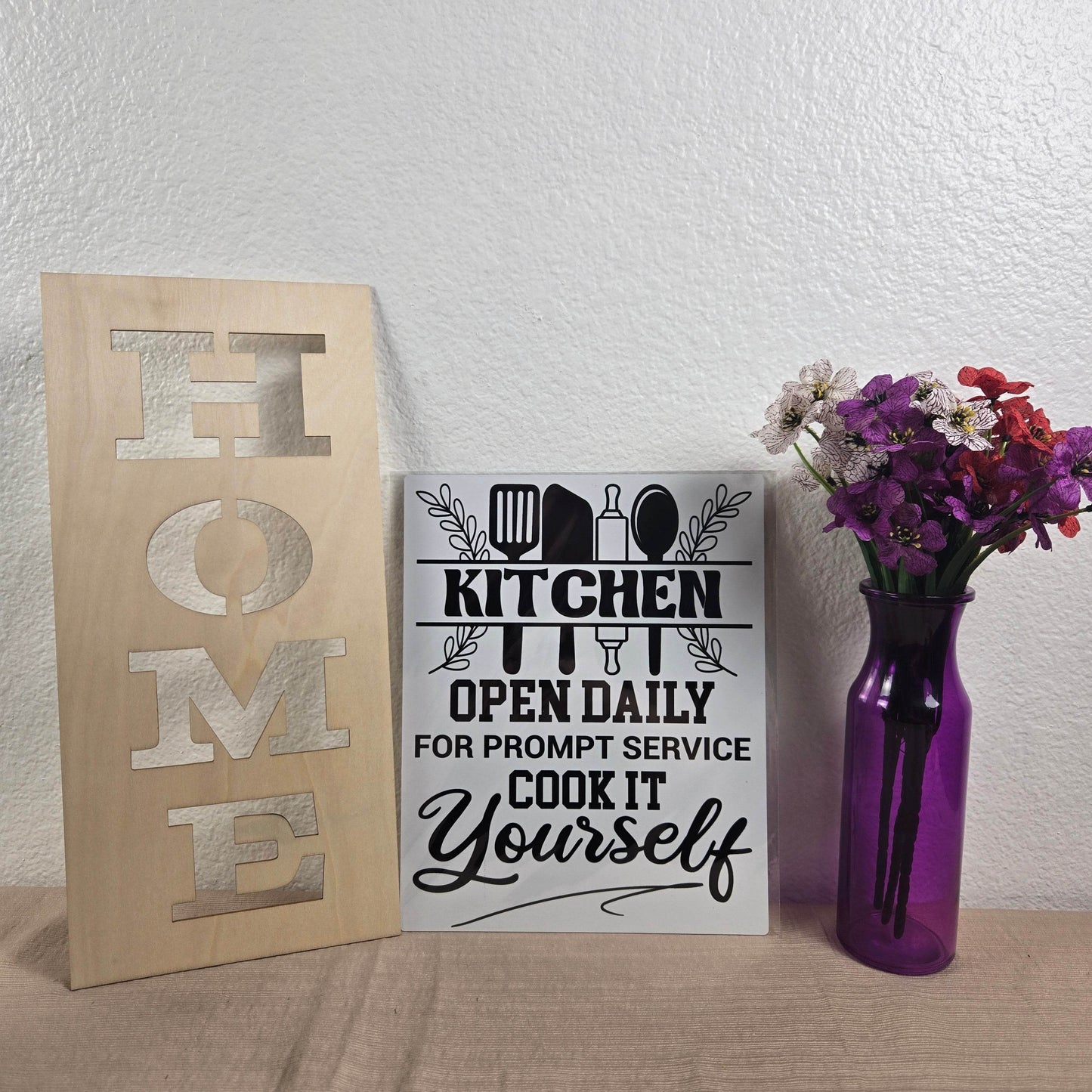 Kitchen Open Daily, for Prompt Service Cook it Yourself Aluminum Sign 8x10 - Vegas Custom Creations