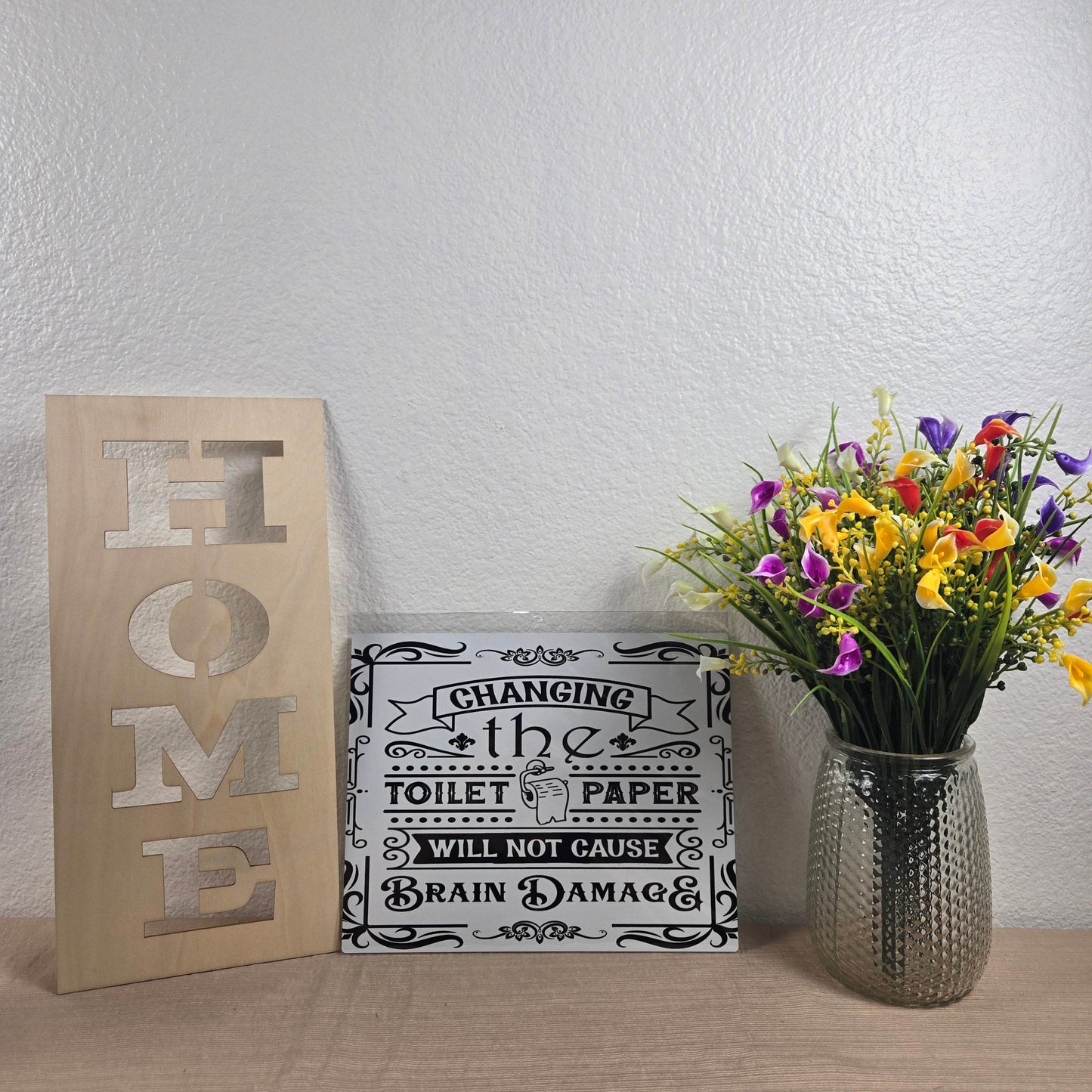 Changing the Toilet Paper will NOT cause Brain Damage Aluminum Sign 8x10 - Vegas Custom Creations