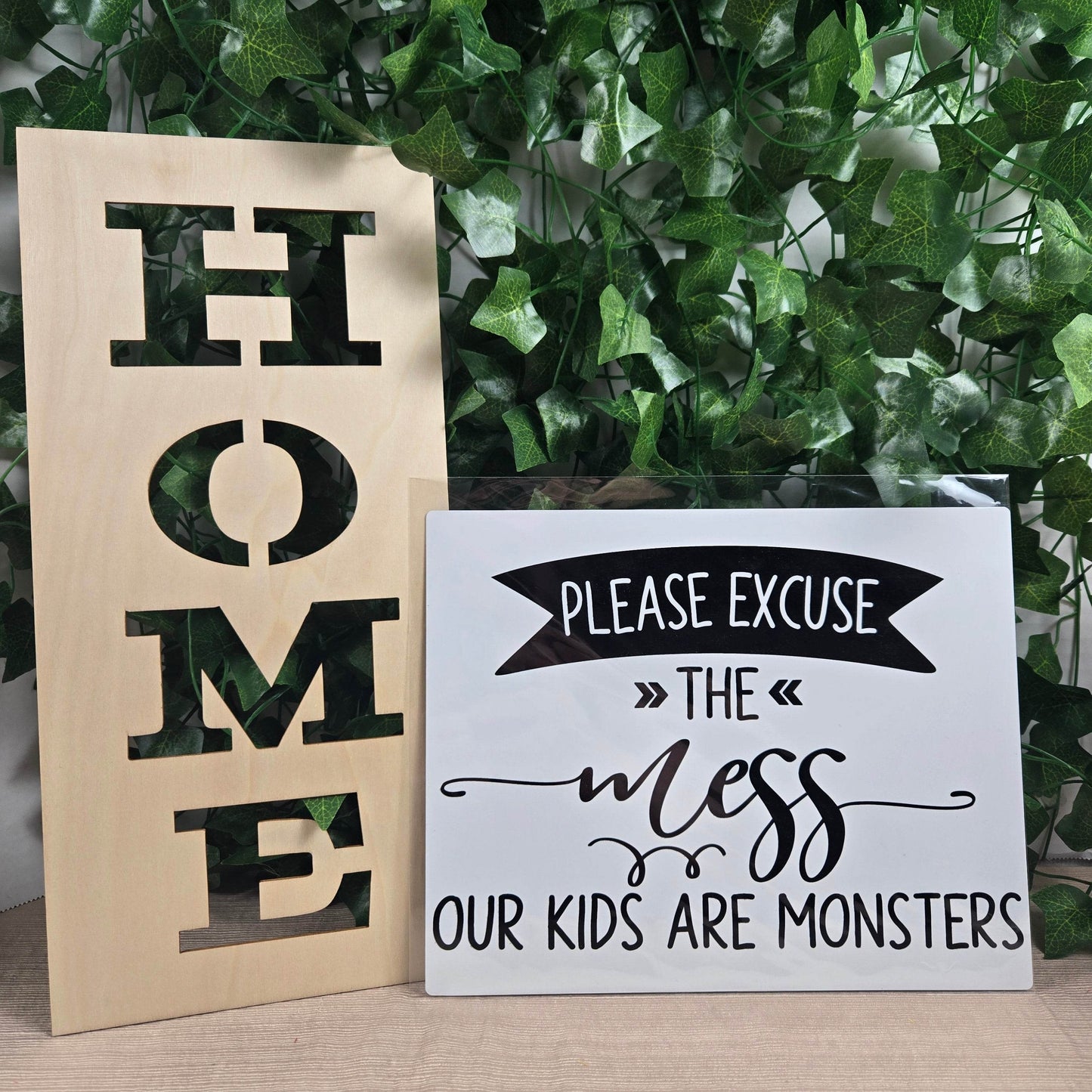 Please Excuse the Mess, Our Kids are Monsters Aluminum Sign 8x10 - Vegas Custom Creations