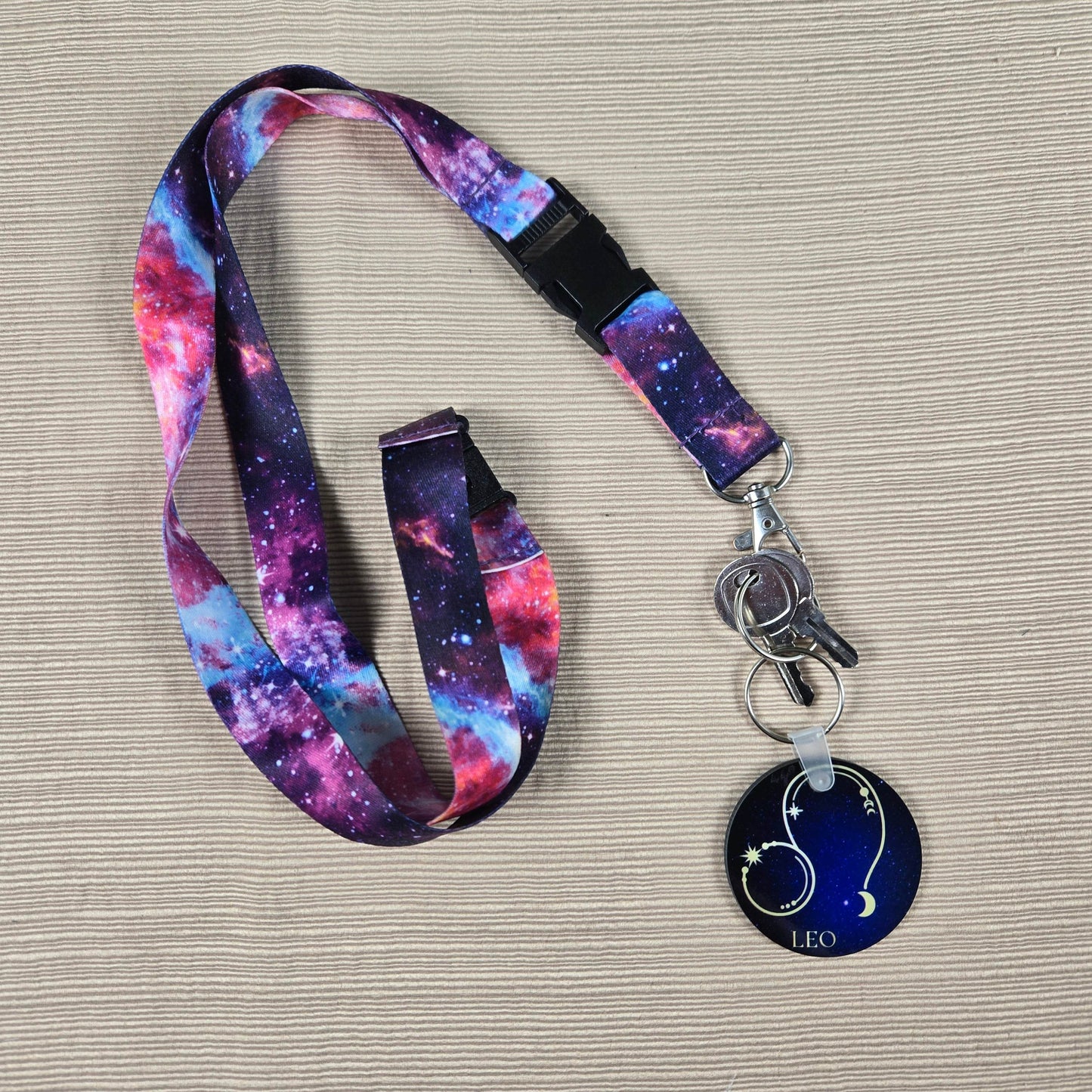 Zodiac Stars Constellation Round Key Chain (Multiple Designs Available) - Vegas Custom Creations