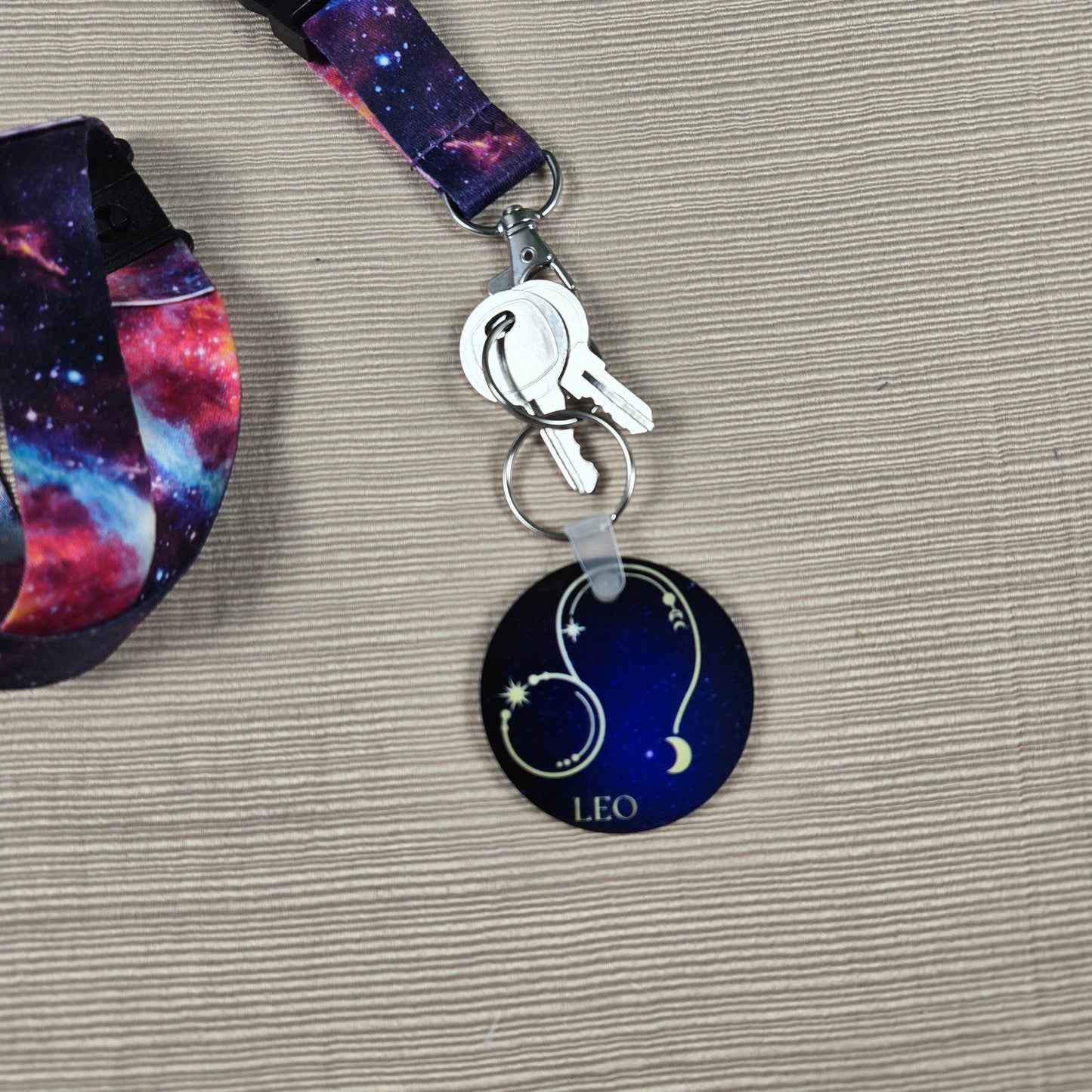 Zodiac Stars Constellation Round Key Chain (Multiple Designs Available) - Vegas Custom Creations