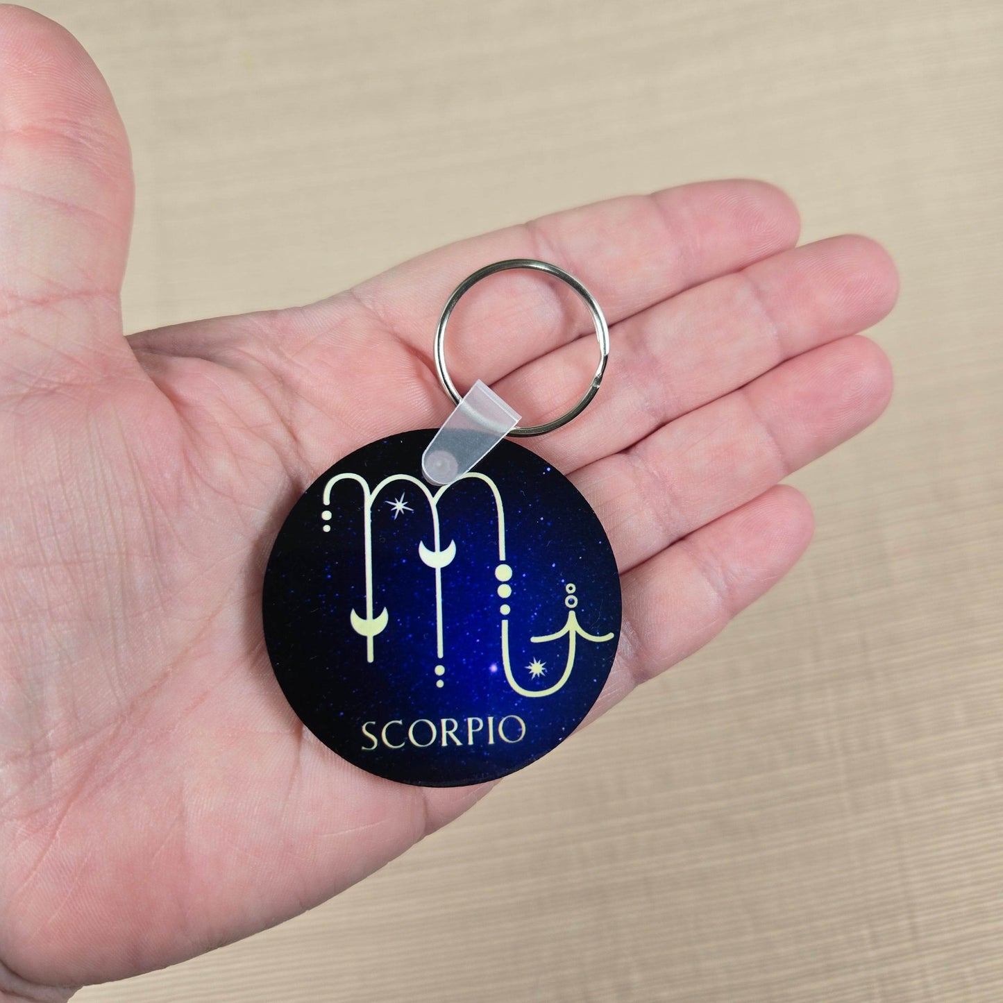 Zodiac Stars Constellation Round Key Chain (Multiple Designs Available) - Vegas Custom Creations