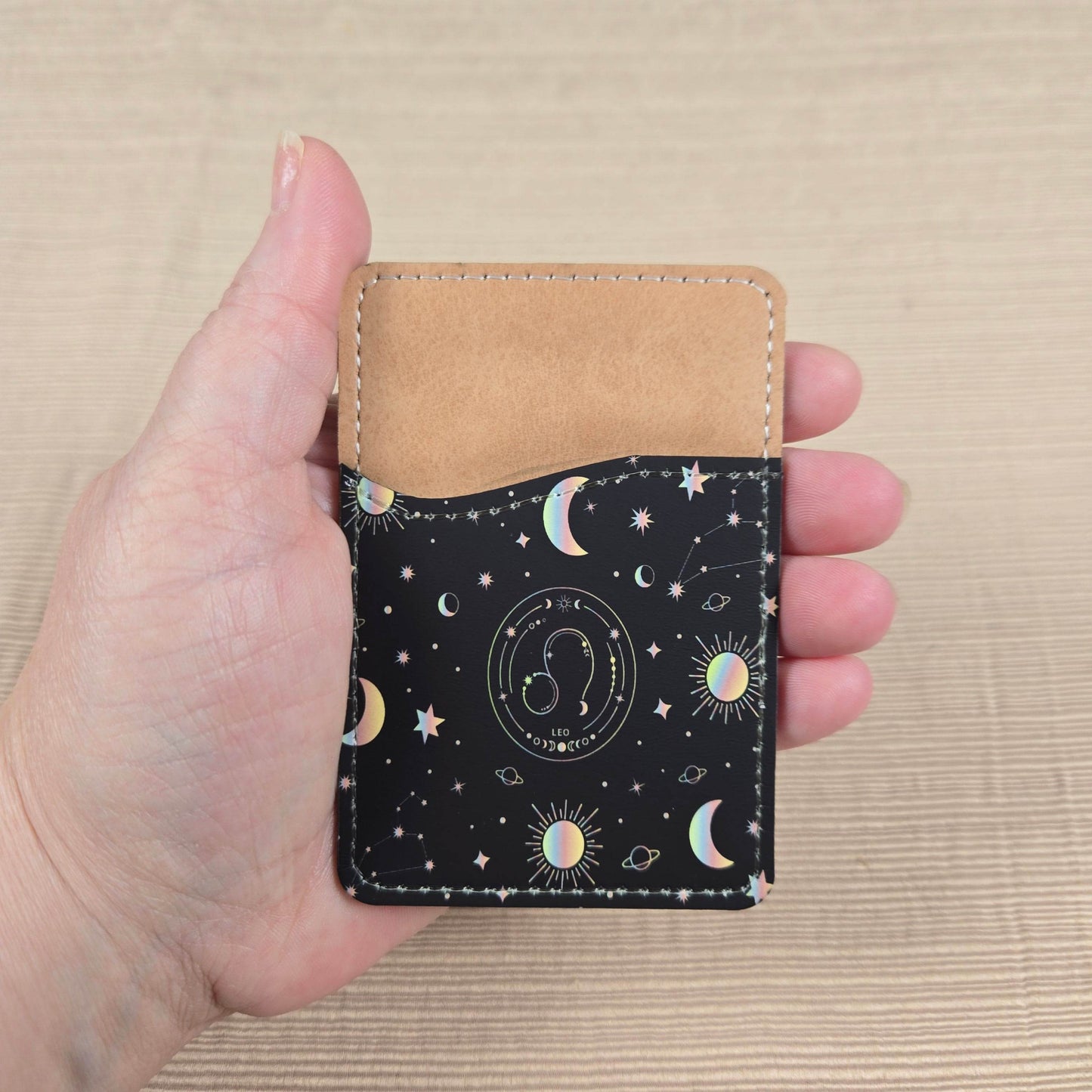 Zodiac Stars, Sun and Moon Cell Phone Wallet (Multiple designs available) - Vegas Custom Creations