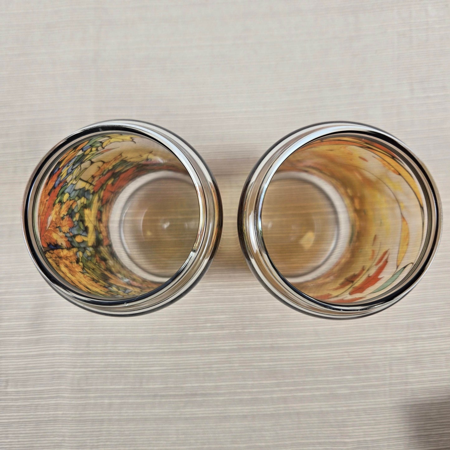 Stained Glass Fall 16oz Glass Jar Clear or Frosted (Multiple Designs Available) - Vegas Custom Creations