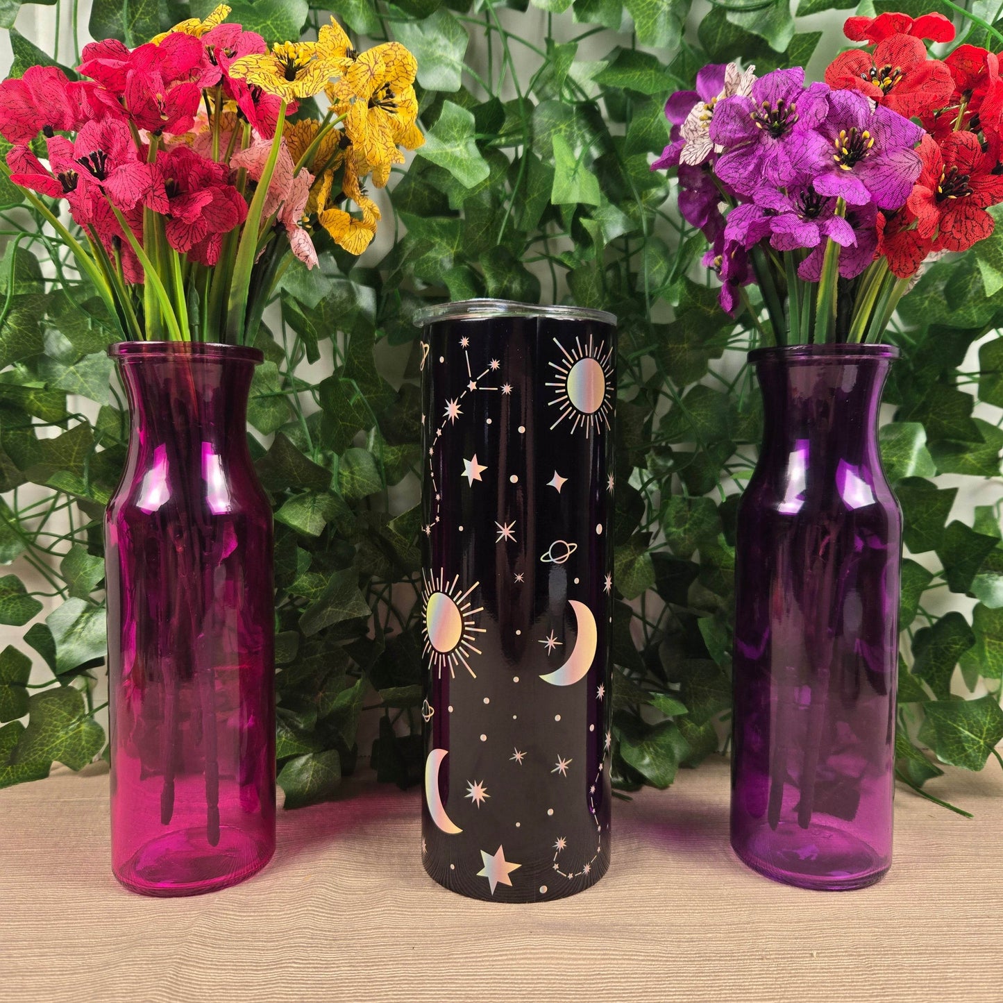 Zodiac Stars, Sun and Moon 20oz Skinny Tumbler (Multiple Designs Available) - Vegas Custom Creations
