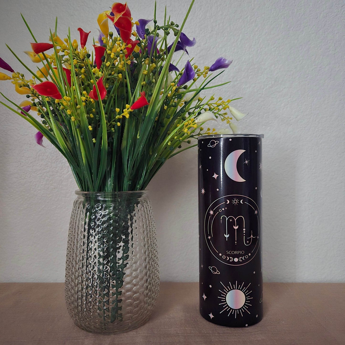 Zodiac Stars, Sun and Moon 20oz Skinny Tumbler (Multiple Designs Available) - Vegas Custom Creations