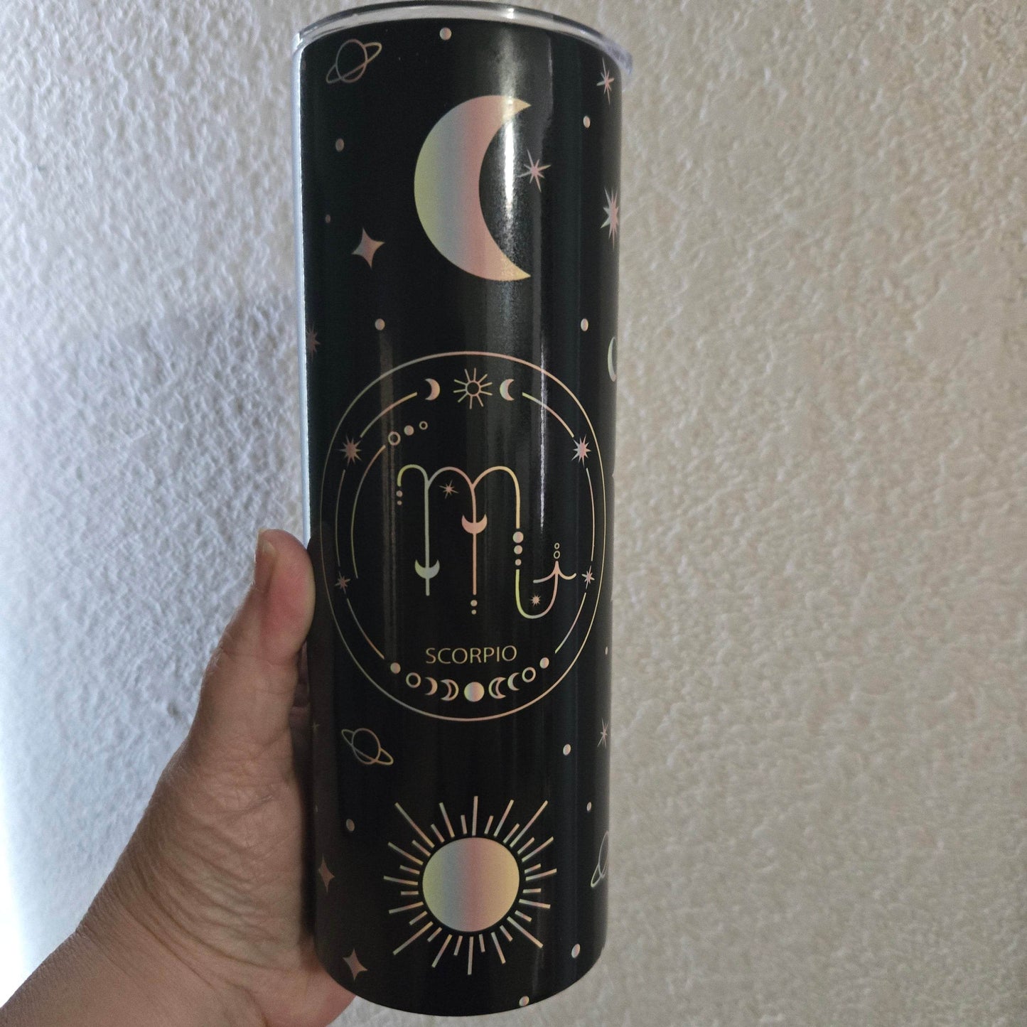 Zodiac Stars, Sun and Moon 20oz Skinny Tumbler (Multiple Designs Available) - Vegas Custom Creations