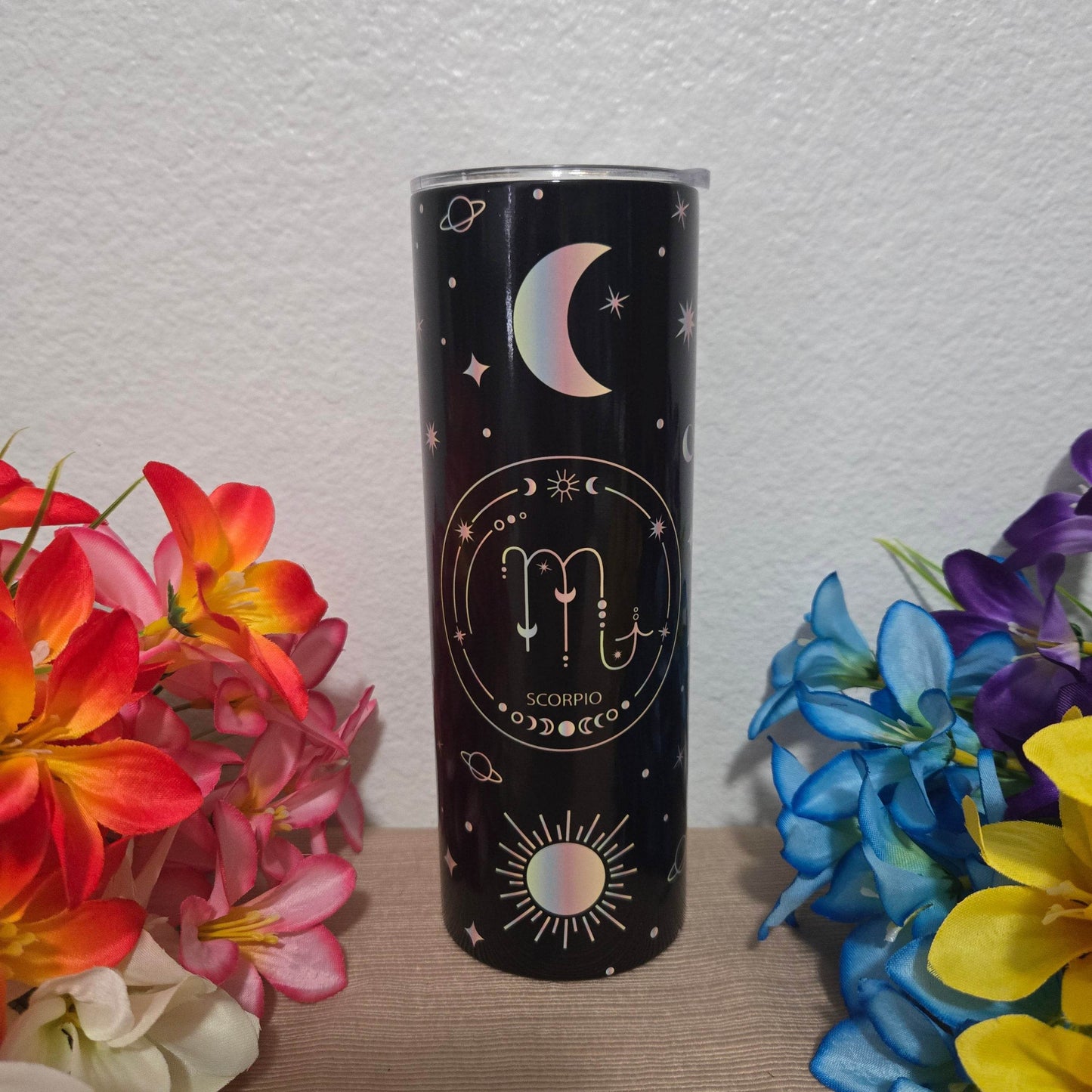 Zodiac Stars, Sun and Moon 20oz Skinny Tumbler (Multiple Designs Available) - Vegas Custom Creations