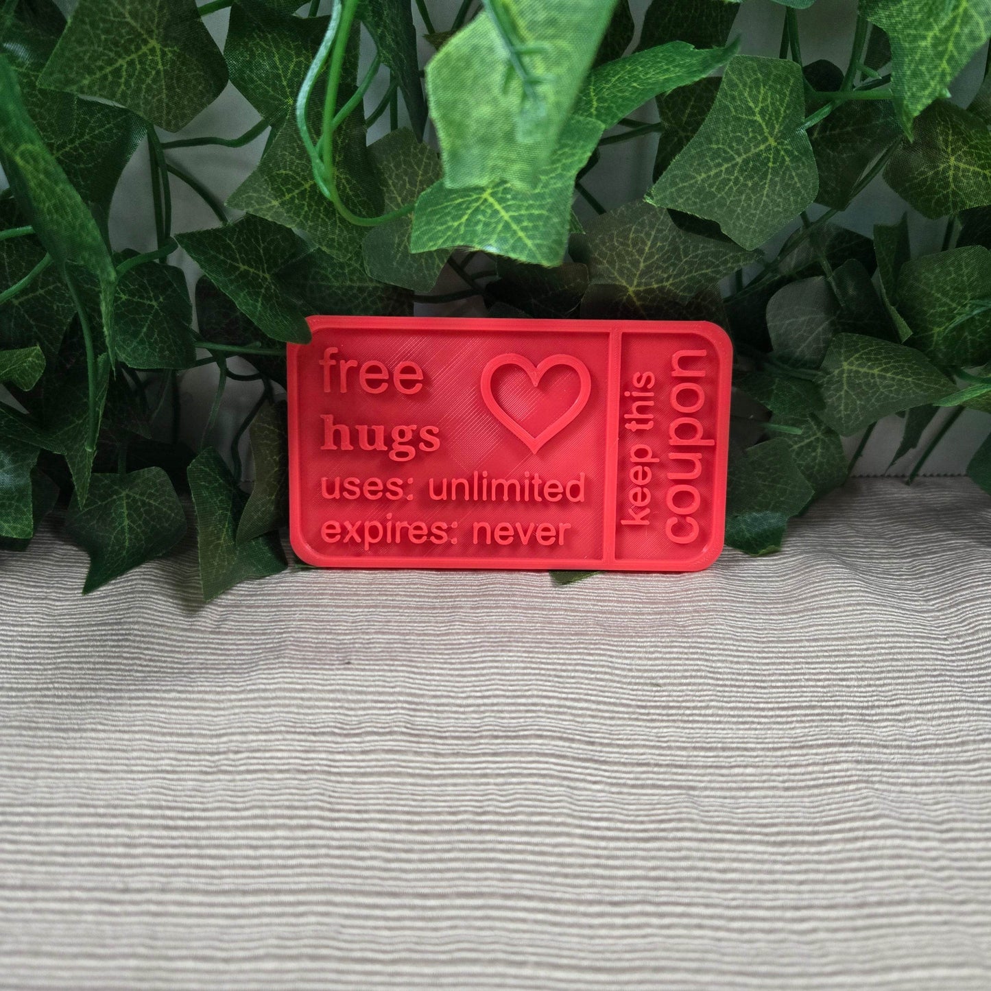 Free Hugs Coupon 3D Printed Available in Multiple Colors - Vegas Custom Creations