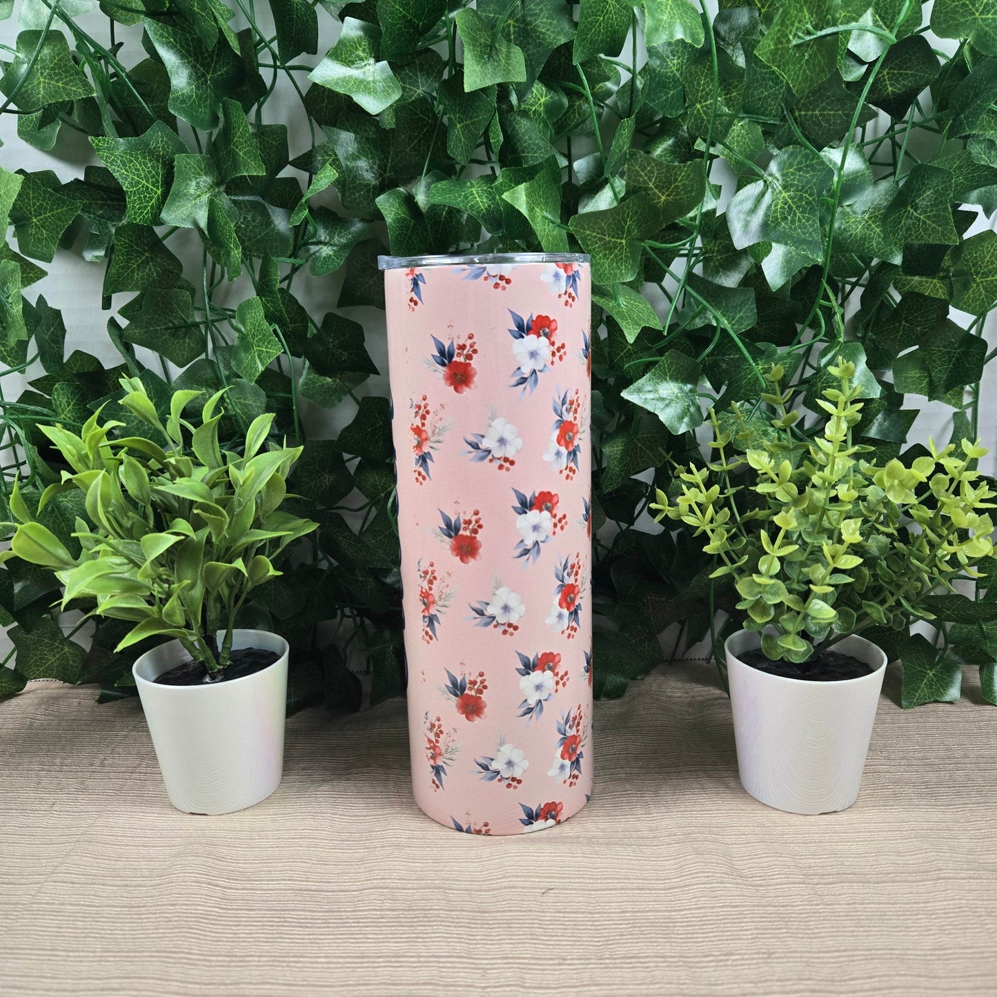 Personalized Floral 20oz Tumbler - Vegas Custom Creations