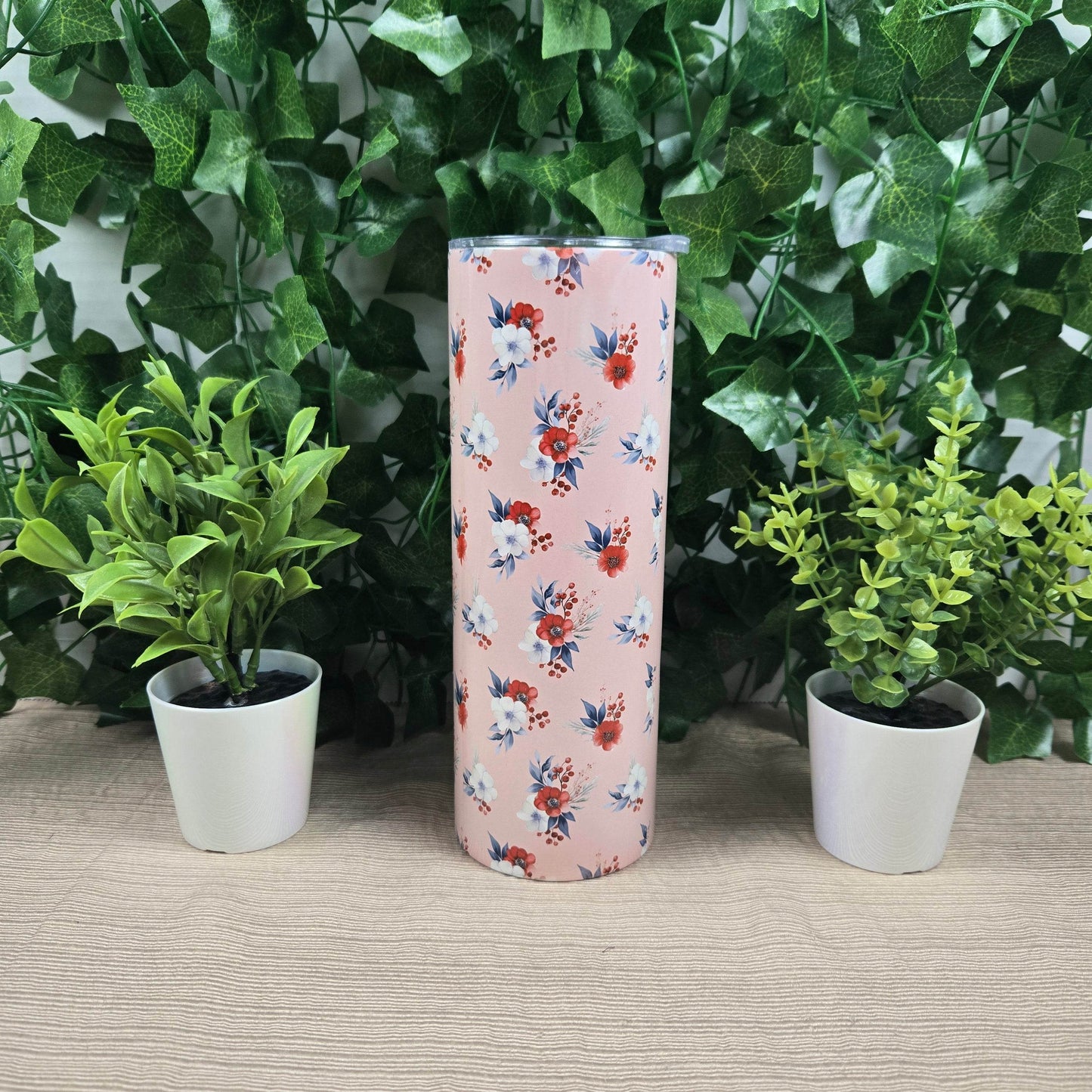 Personalized Floral 20oz Tumbler - Vegas Custom Creations