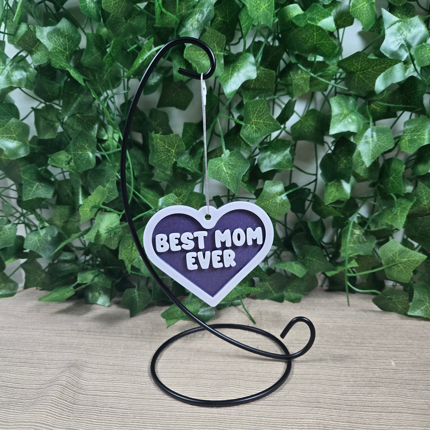 Beautiful 3D printed Best Mom Ever Decoration, Multiple Color Options Available