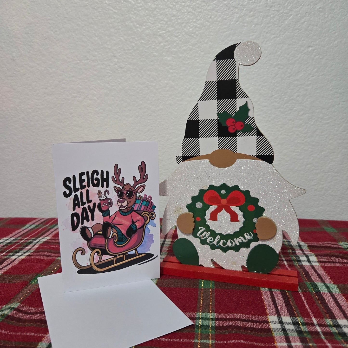 5-Pack Reindeer Sleigh All Day Christmas Cards – 4x6 with Envelopes & Stickers