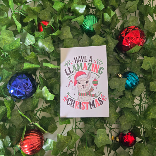 5-Pack Cute Llama Christmas Cards – 4x6 with Envelopes & Stickers