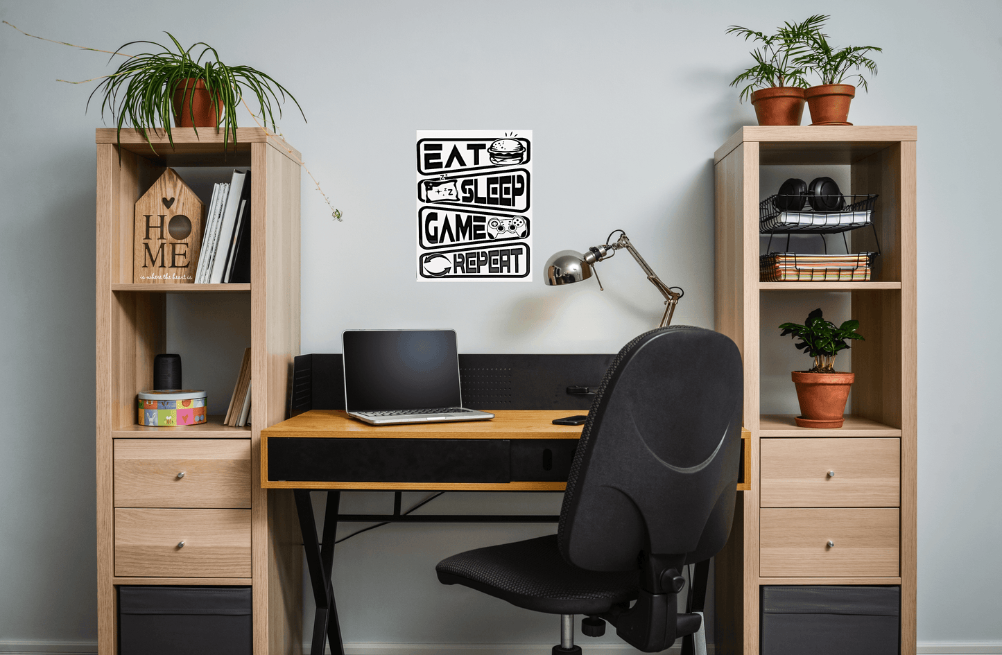 Eat, Sleep, Game, Repeat Aluminum Sign 8x10 - Vegas Custom Creations