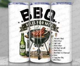 BBQ Rules For Men Tumbler - Vegas Custom Creations