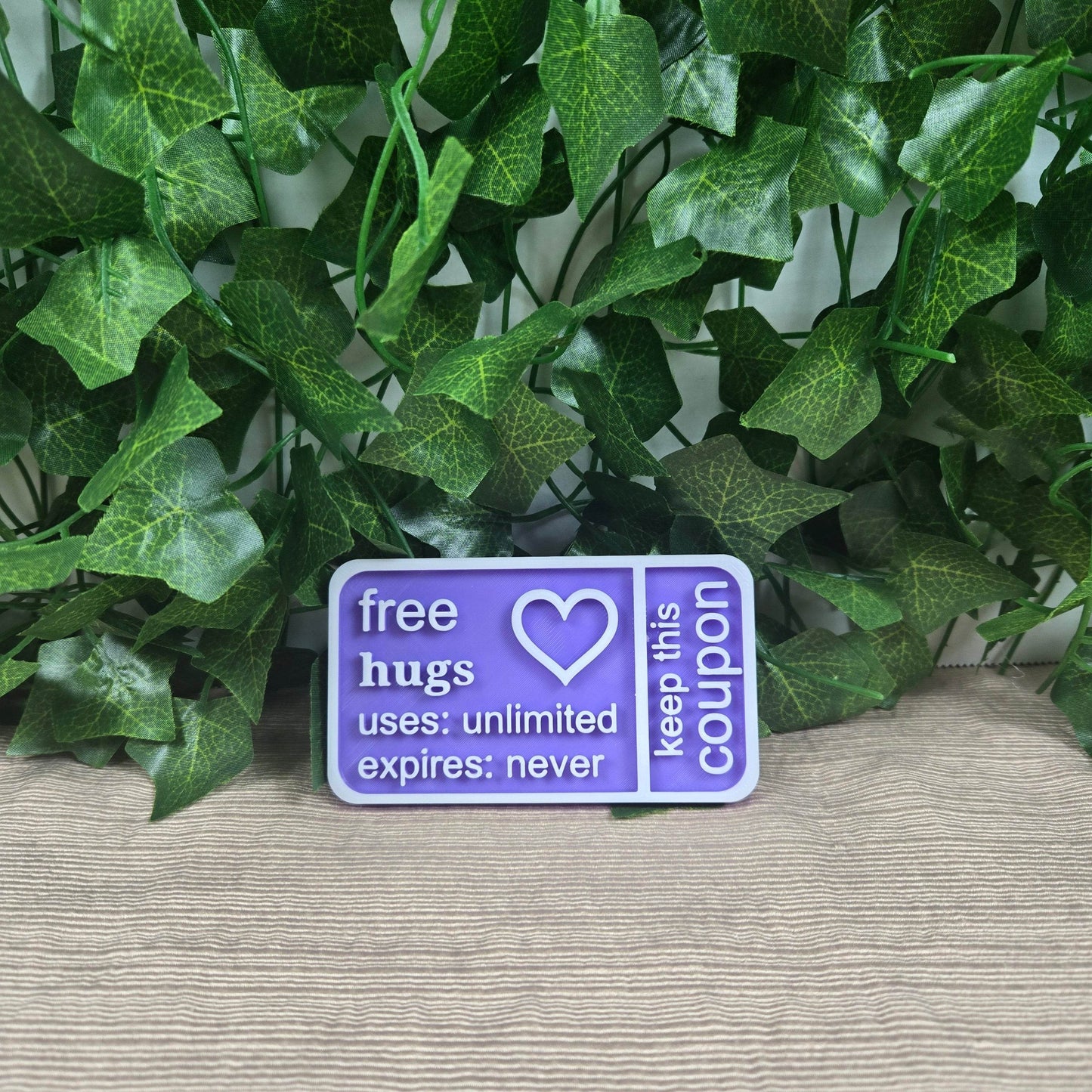 Free Hugs Coupon 3D Printed Available in Multiple Colors - Vegas Custom Creations