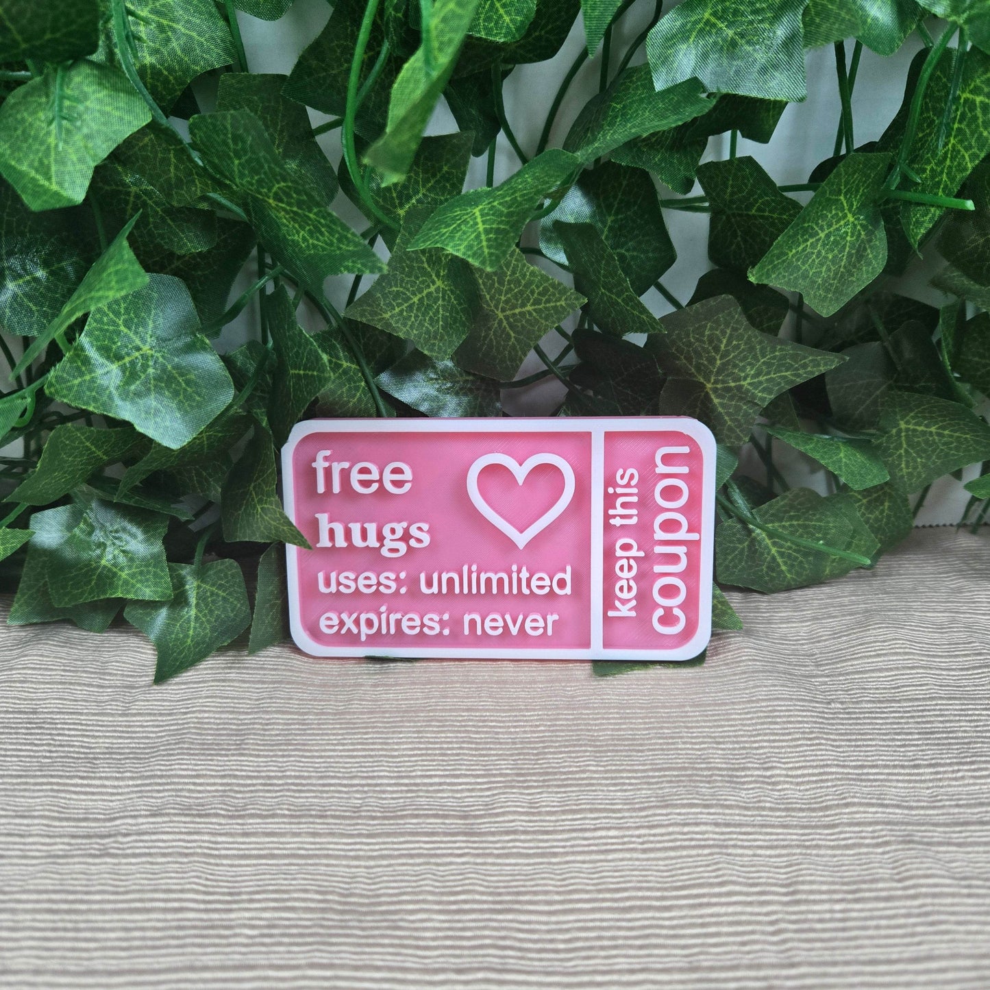 Free Hugs Coupon 3D Printed Available in Multiple Colors - Vegas Custom Creations