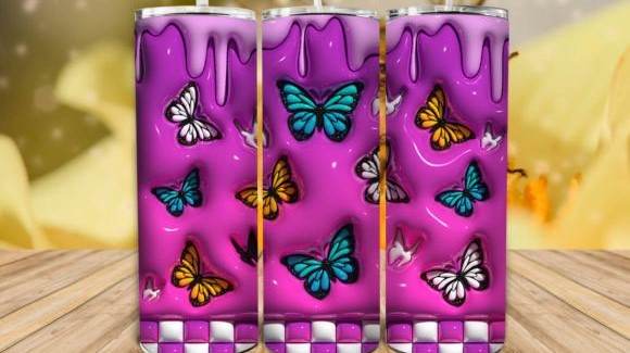 Inflated Butterfly Tumbler - Vegas Custom Creations