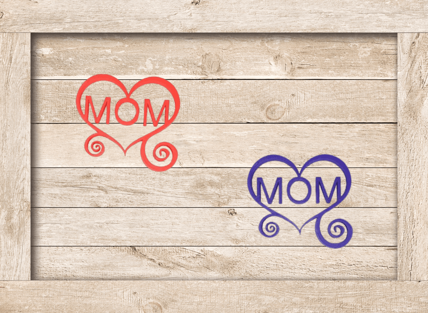 Beautiful 3D printed MOM in heart sign, Multiple Color Options Available - Vegas Custom Creations