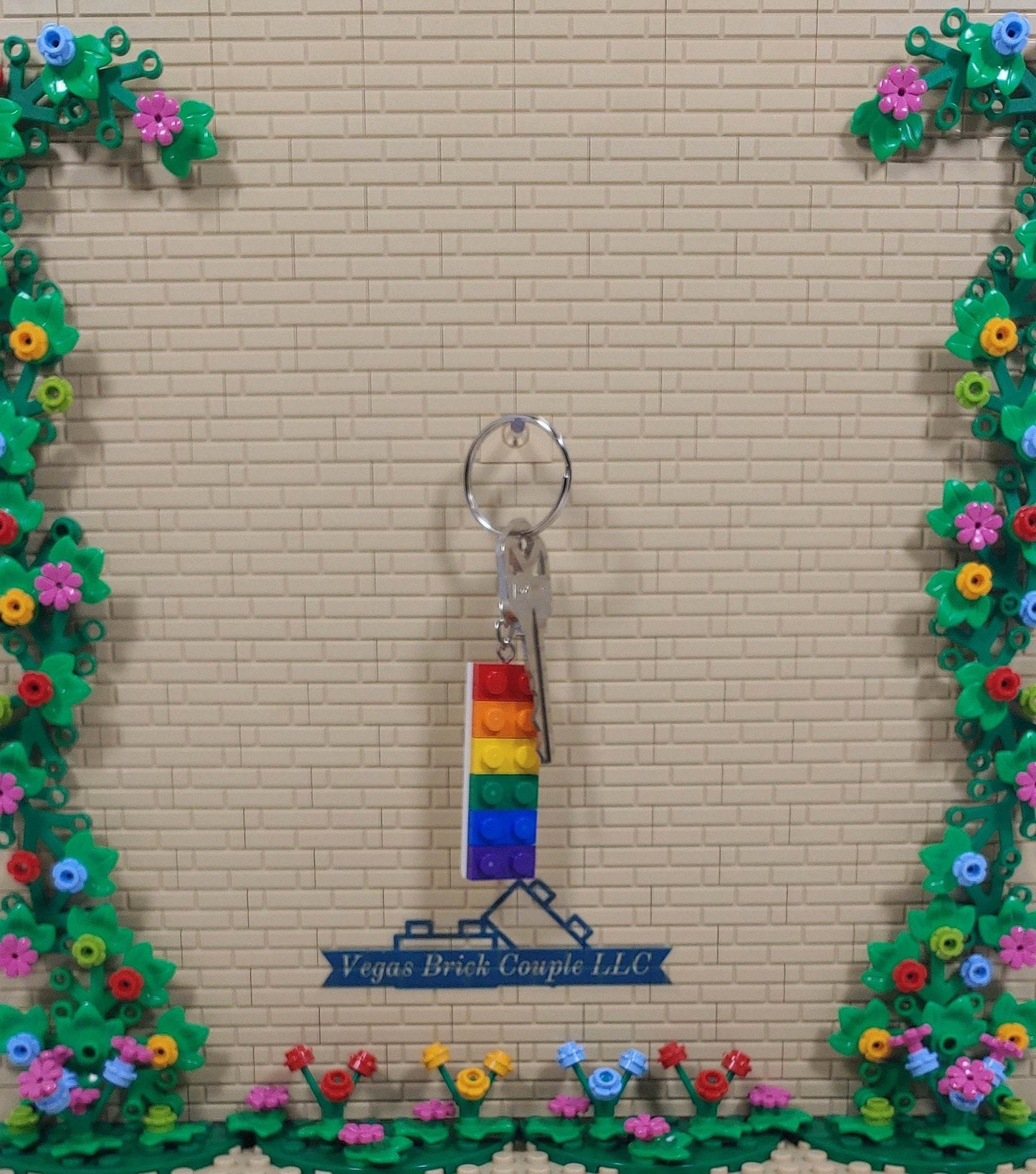 Lego® Plate Key Chain in Rainbow Colors - Vegas Custom Creations