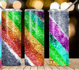 Rainbow Glitter Tumbler - Vegas Custom Creations