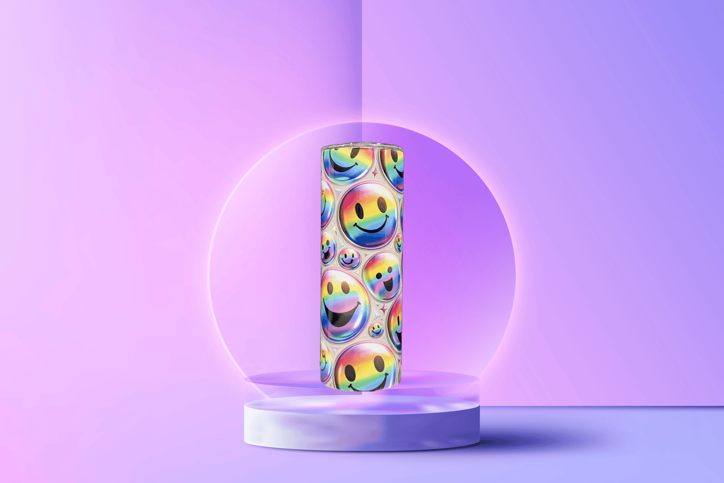 Emoji Holographic Inflated Tumbler - Vegas Custom Creations