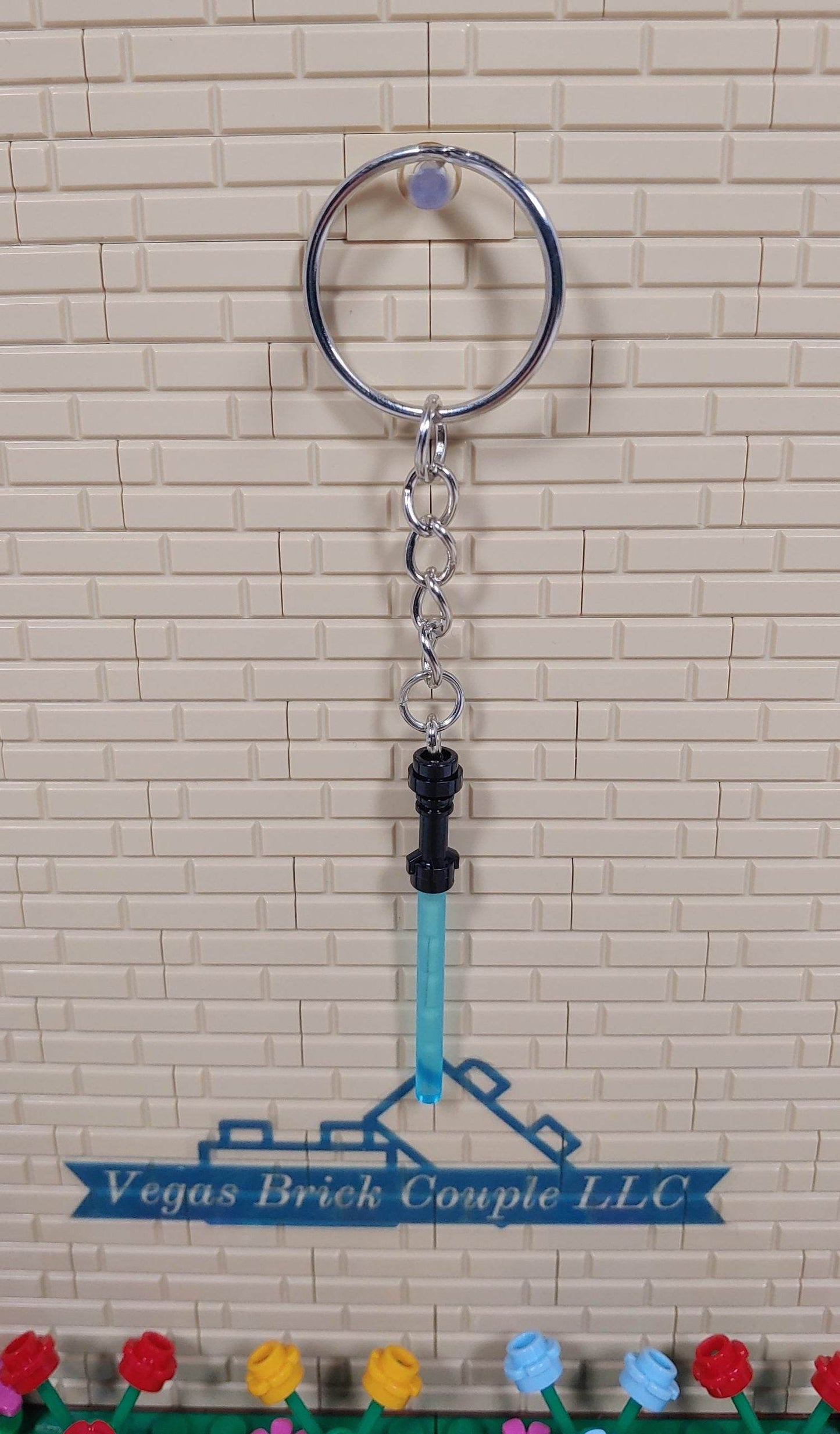 Lego® Black and Translucent Blue Light Saber Key chain - Vegas Custom Creations
