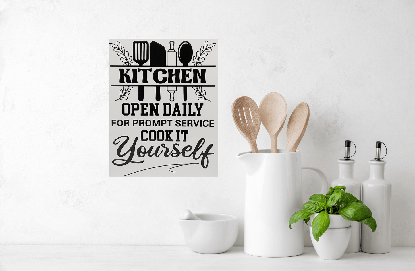 Kitchen Open Daily, for Prompt Service Cook it Yourself Aluminum Sign 8x10 - Vegas Custom Creations
