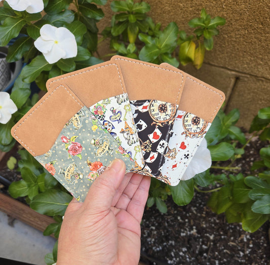 Alice Inspired Adhesive Cell Phone Wallet (Multiple designs available) - Vegas Custom Creations