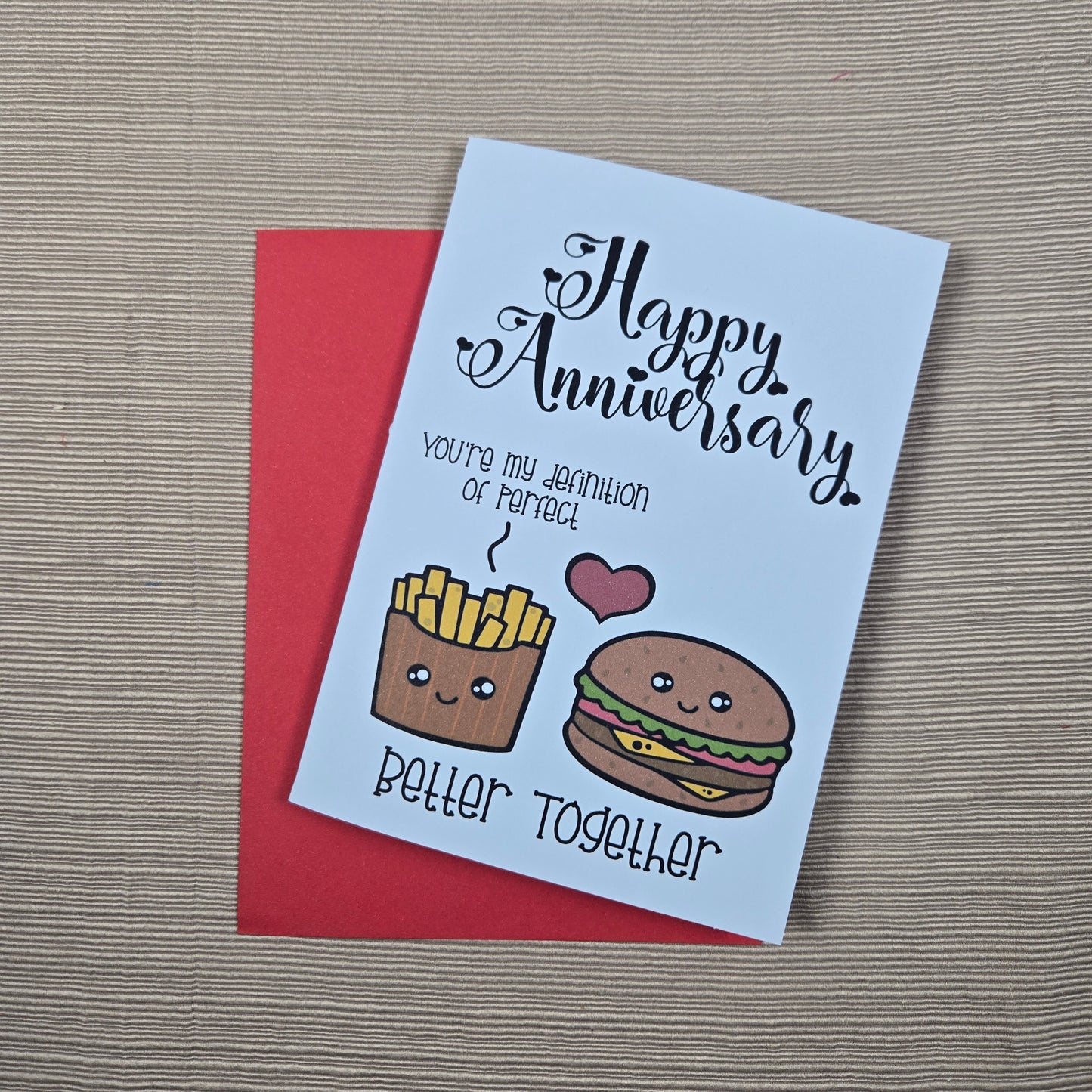 Burger and Fries Anniversay Card