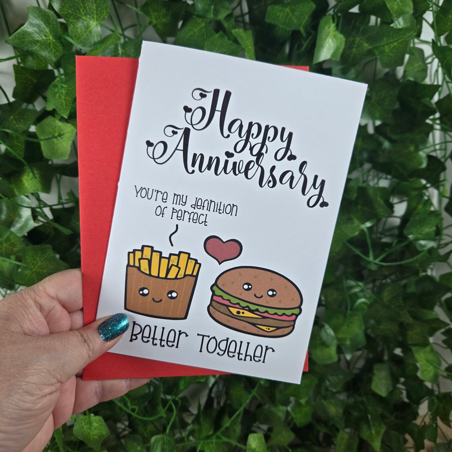Burger and Fries Anniversay Card