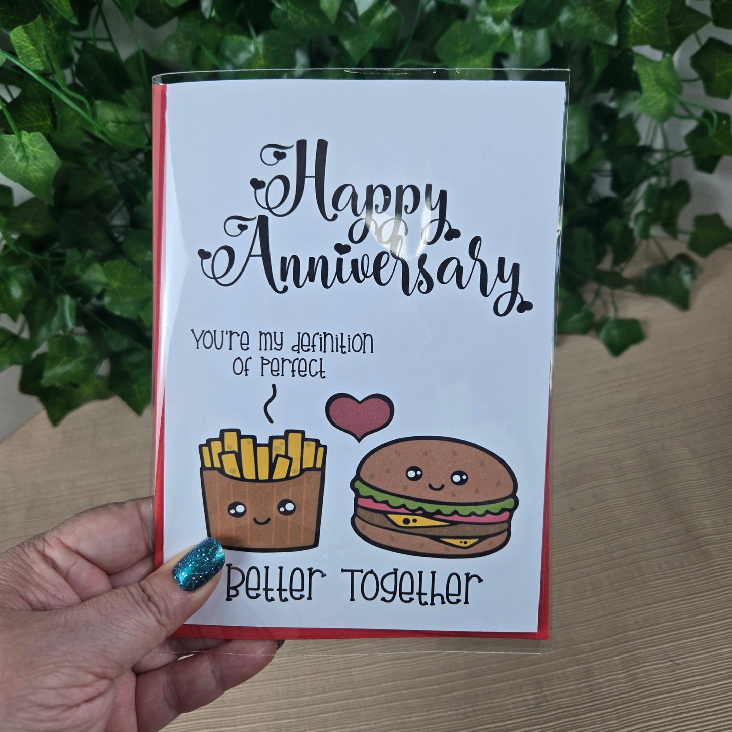 Burger and Fries Anniversay Card