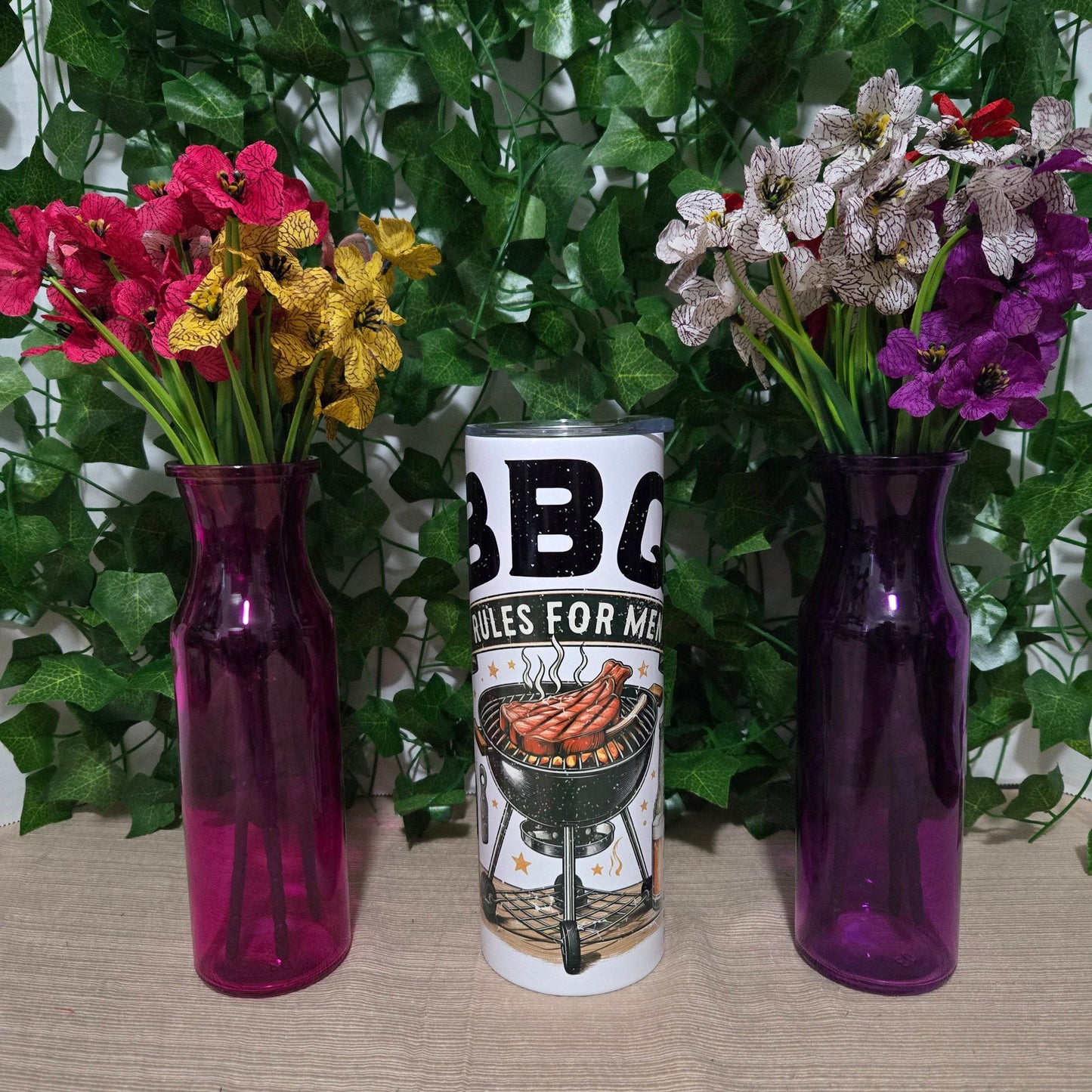 BBQ Rules For Men Tumbler - Vegas Custom Creations