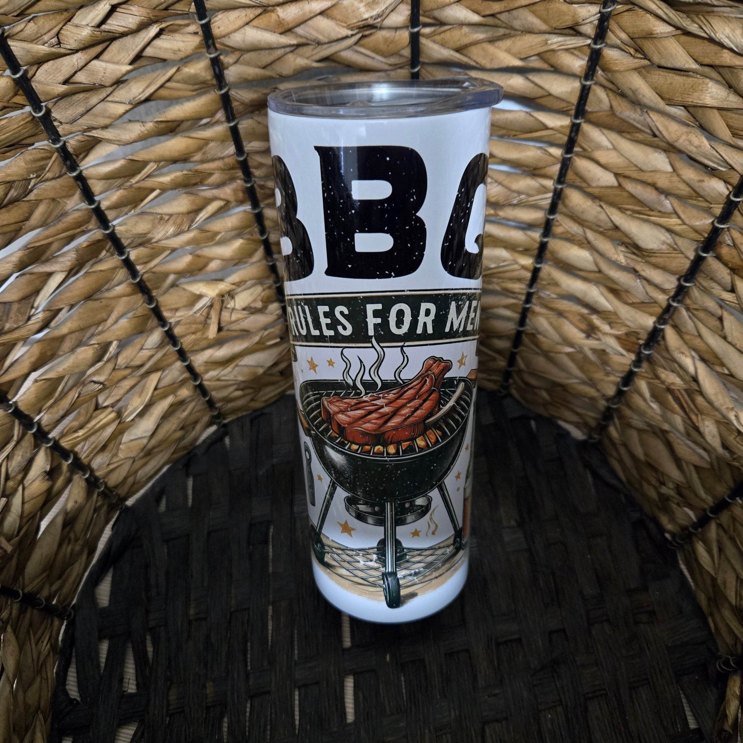 BBQ Rules For Men Tumbler - Vegas Custom Creations